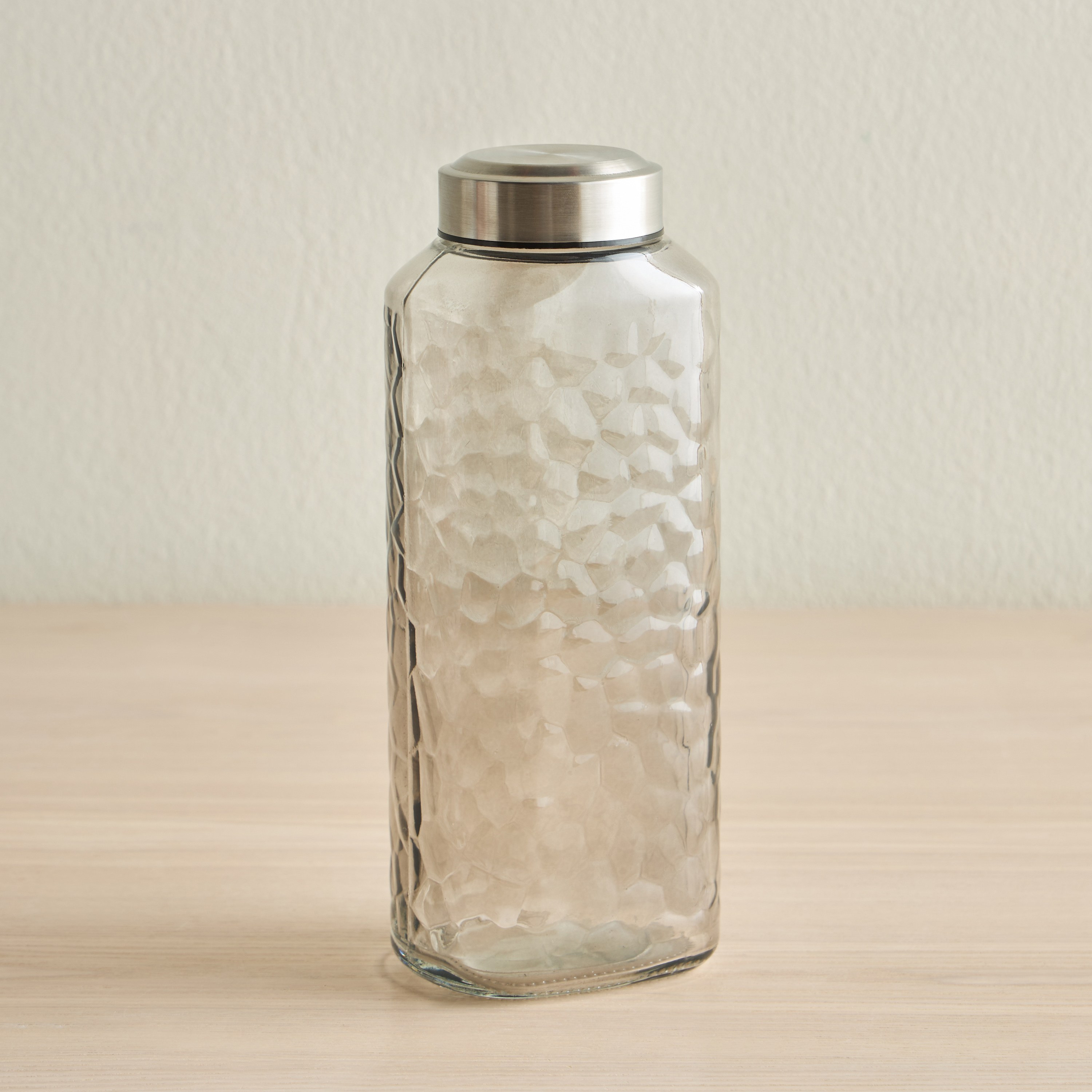 Glynn Hammered Glass Water Bottle - 1.3 L-household-dining-drinkserveware-bottles-image-1