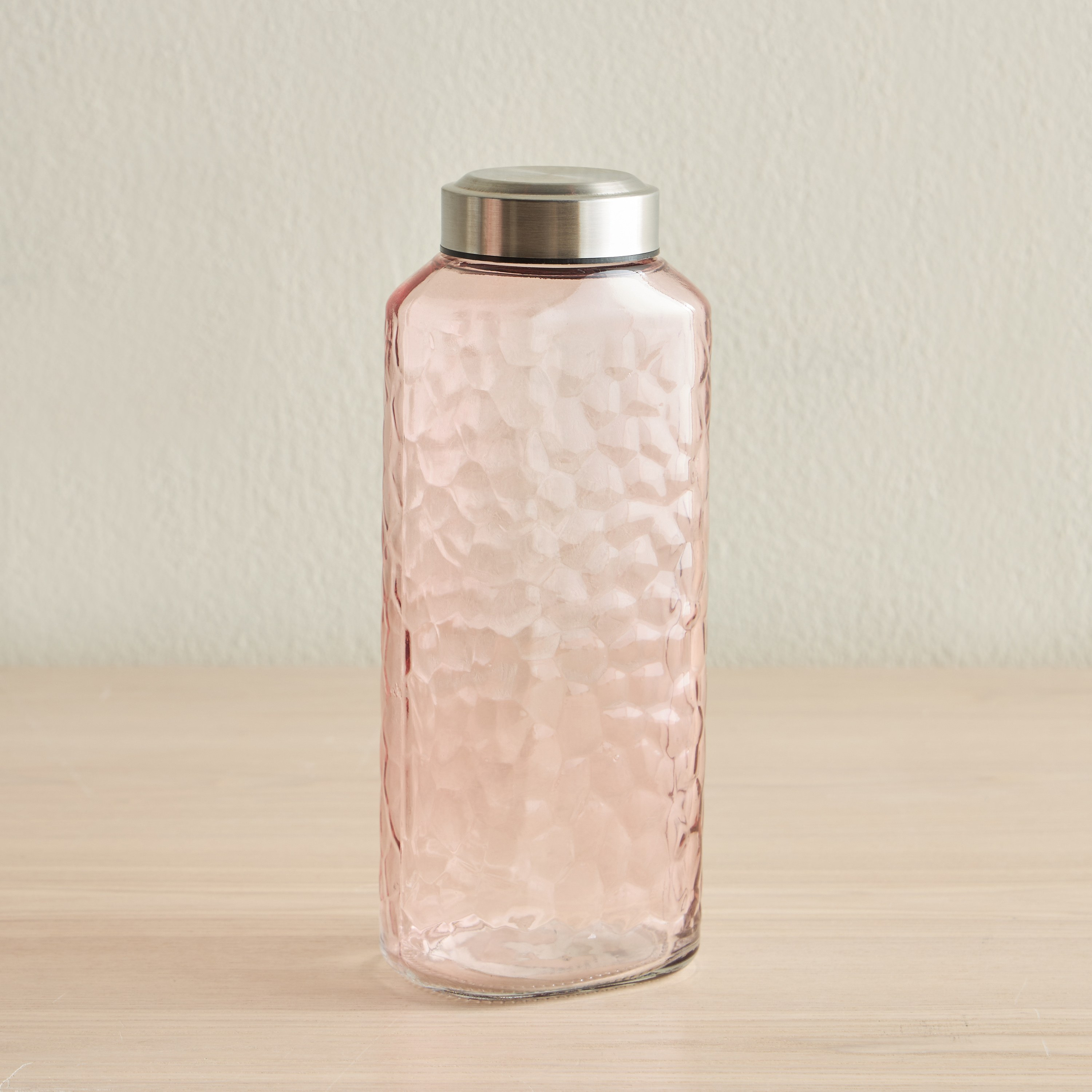 Glynn Hammered Glass Water Bottle - 1.3 L-household-dining-drinkserveware-bottles-image-1