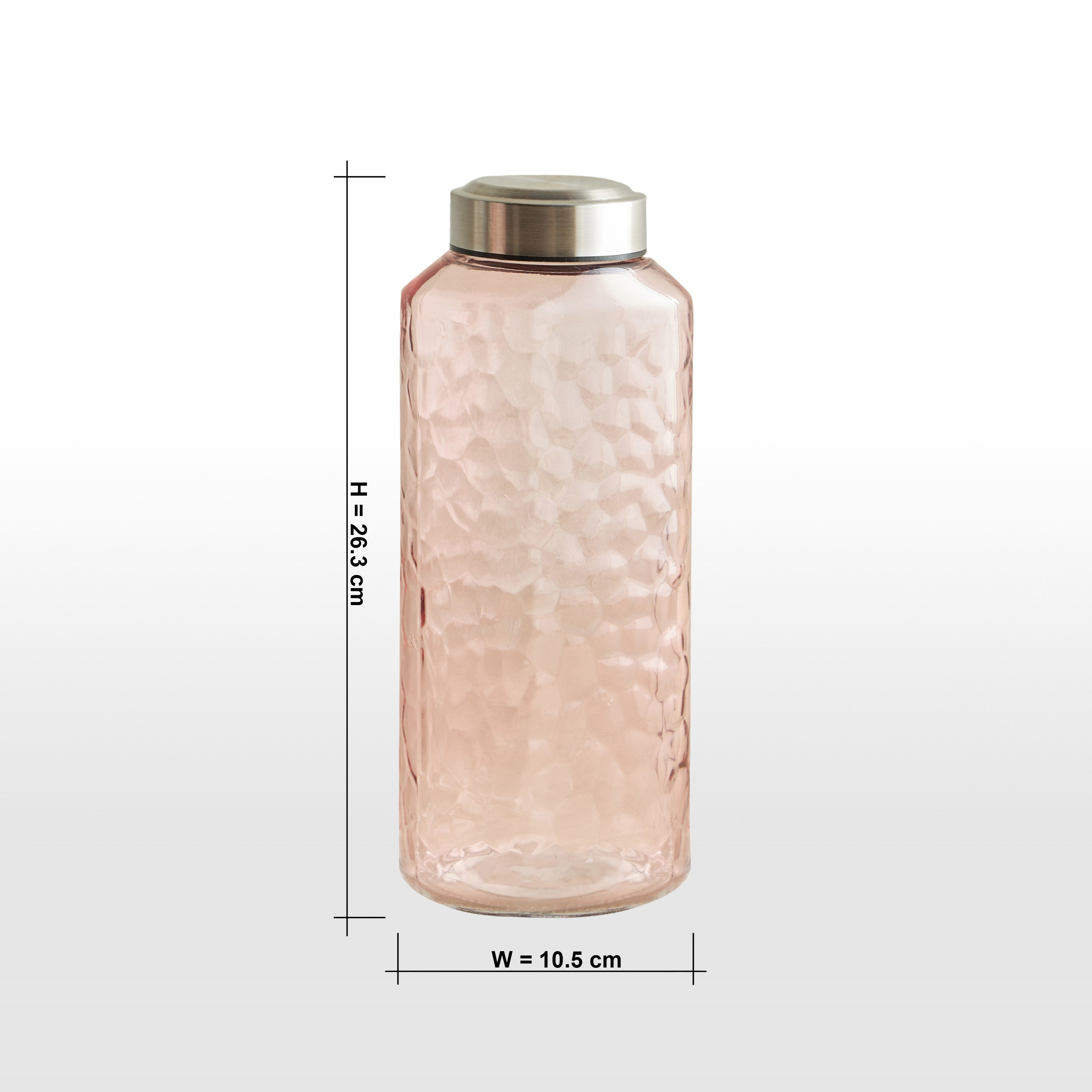 Glynn Hammered Glass Water Bottle - 1.3 L-household-dining-drinkserveware-bottles-image-4