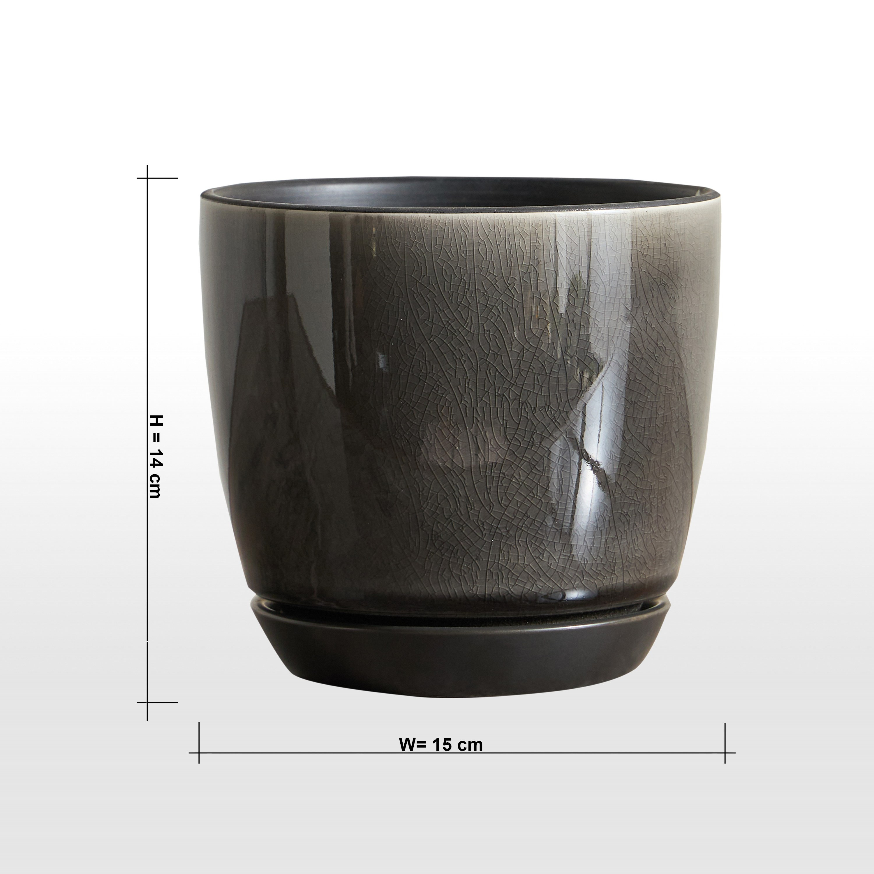 Glaze Ceramic Planter - 14 cm-household-gardenandoutdoor-potsandplanters-planters-image-5