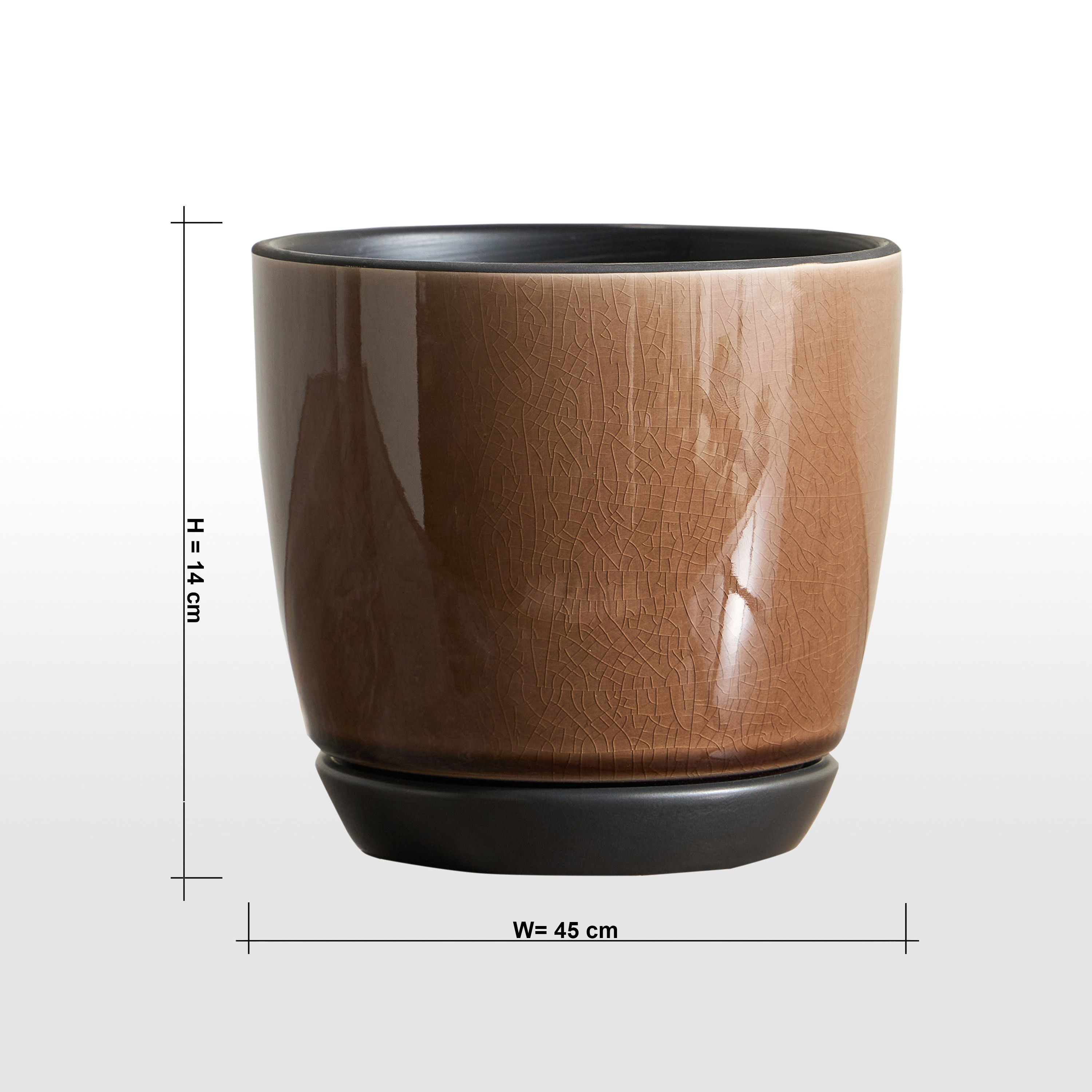 Glaze Ceramic Planter - 14 cm-household-gardenandoutdoor-potsandplanters-planters-image-5