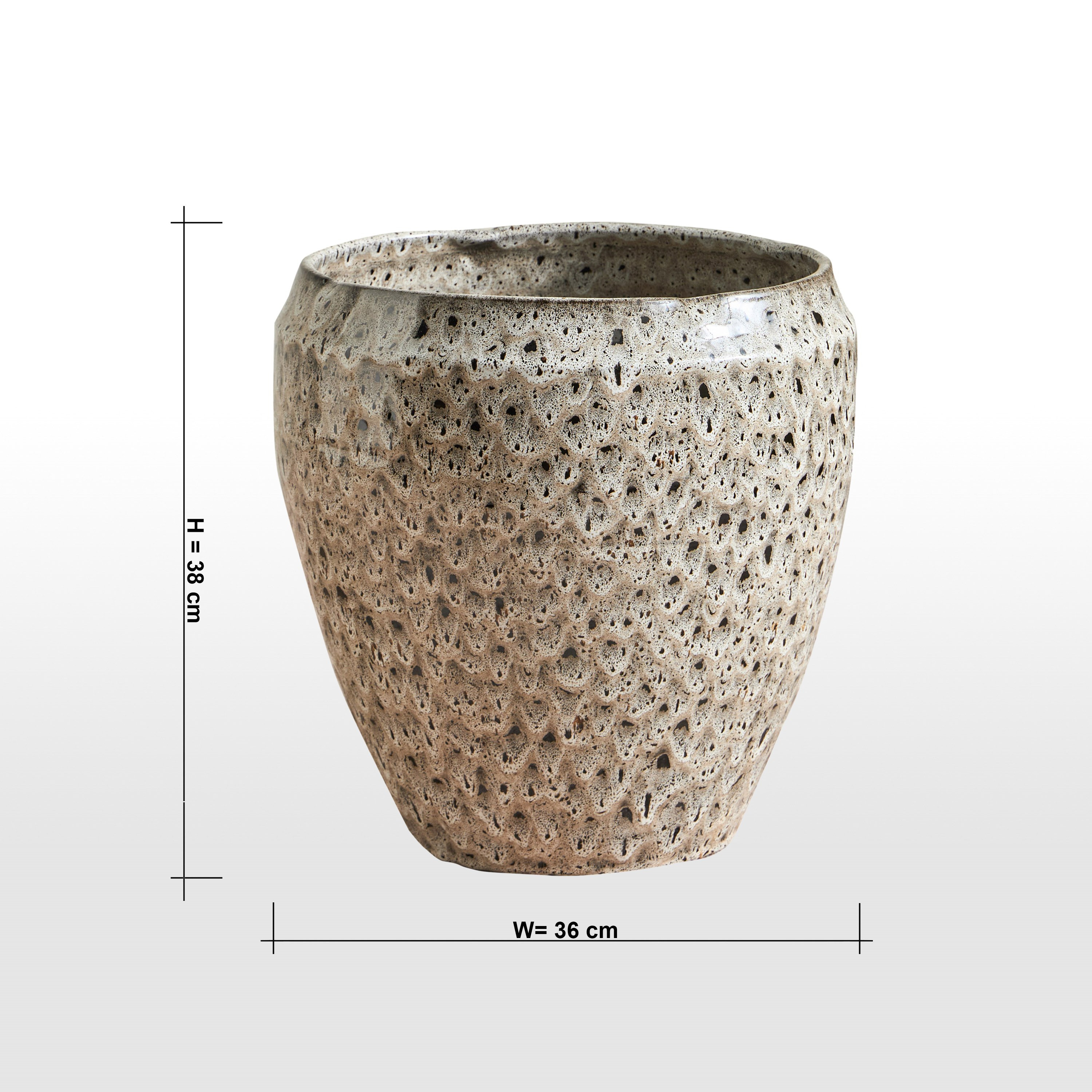 Glaze Raku Ceramic Planter - 38 cm-household-gardenandoutdoor-potsandplanters-planters-image-5