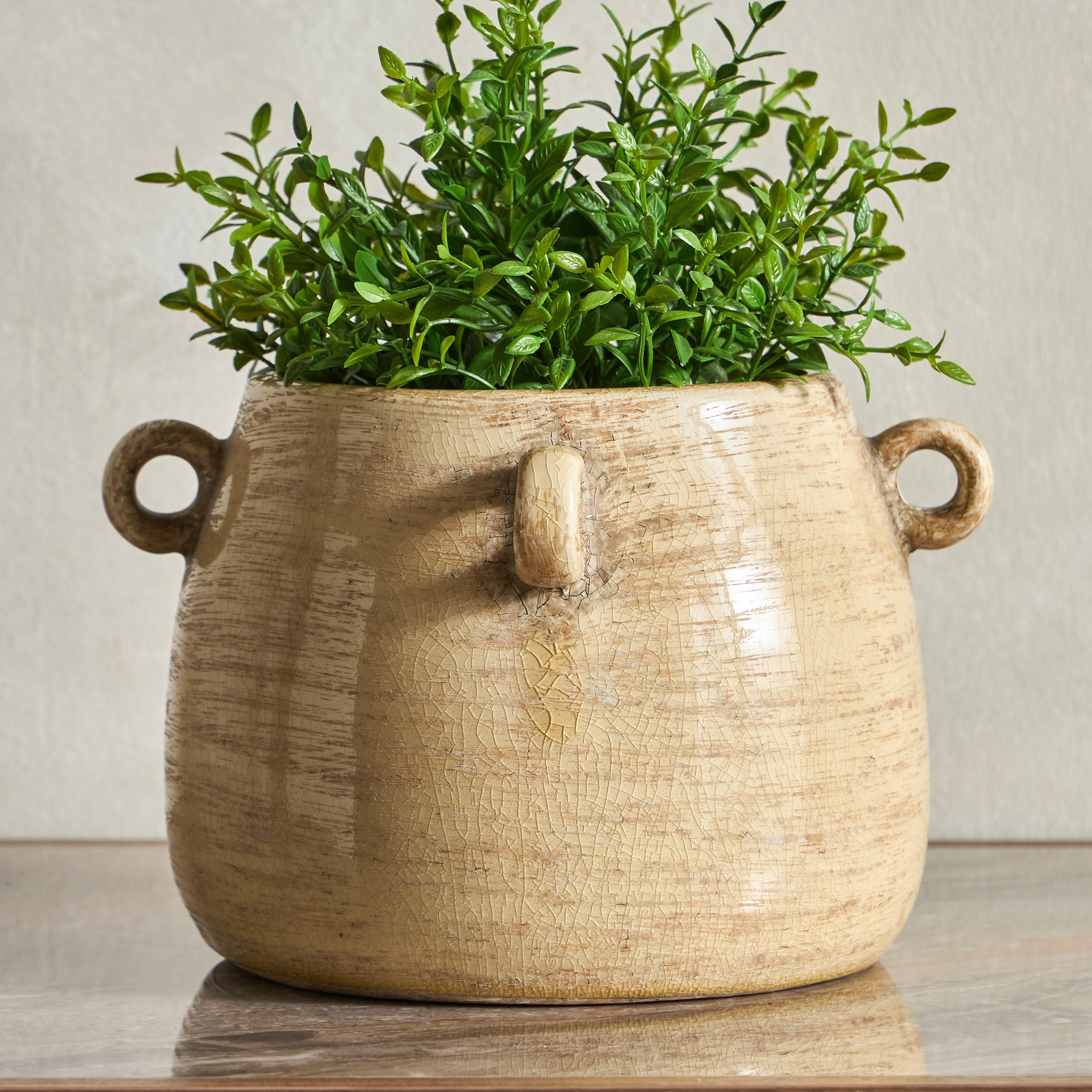 Glaze Vinci Ceramic Planter - 16 cm-household-gardenandoutdoor-potsandplanters-planters-image-1