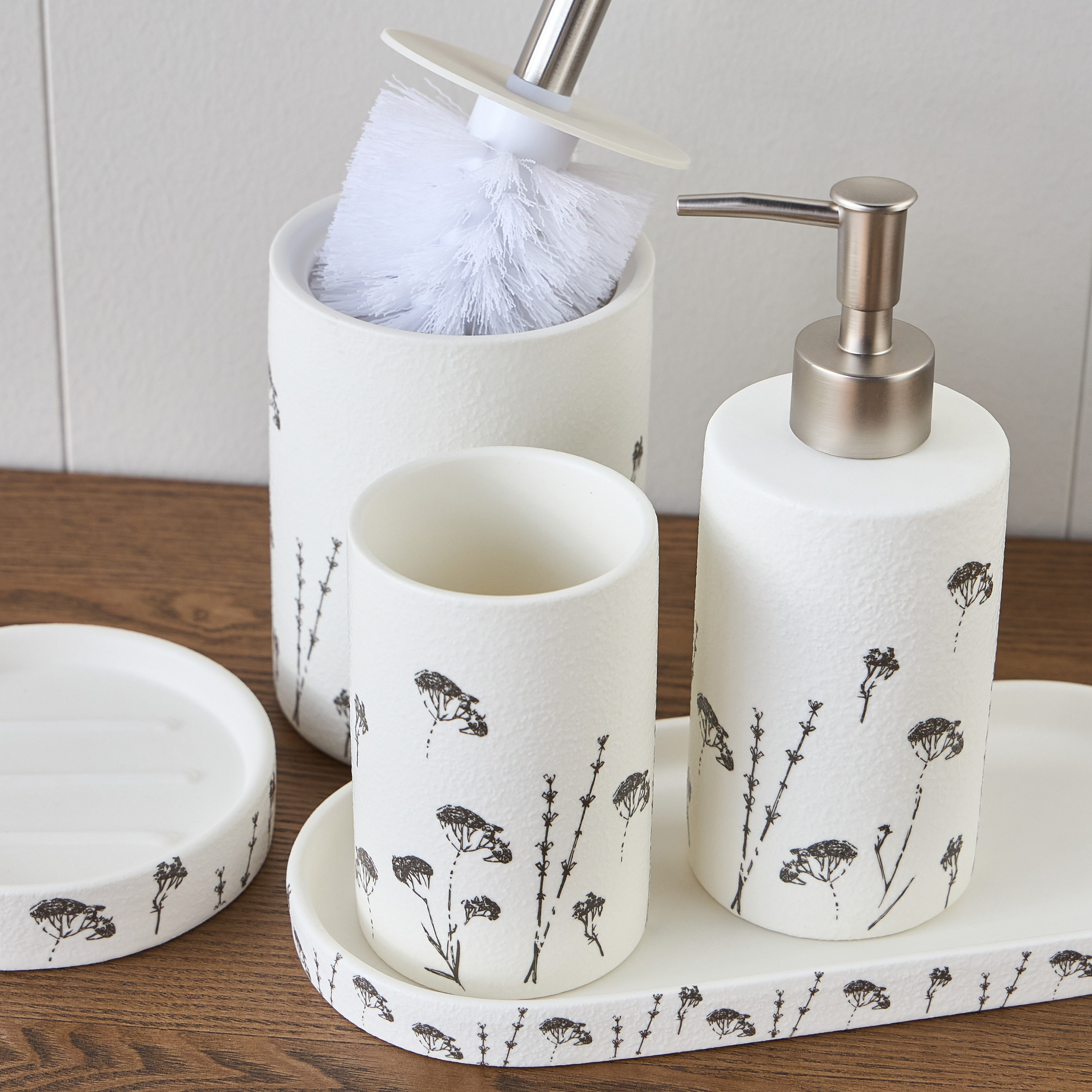 Flora Ceramic 5-Piece Bathroom Accessory Set-household-bathandlaundry-bathaccessories-bathaccessorysets-image-2