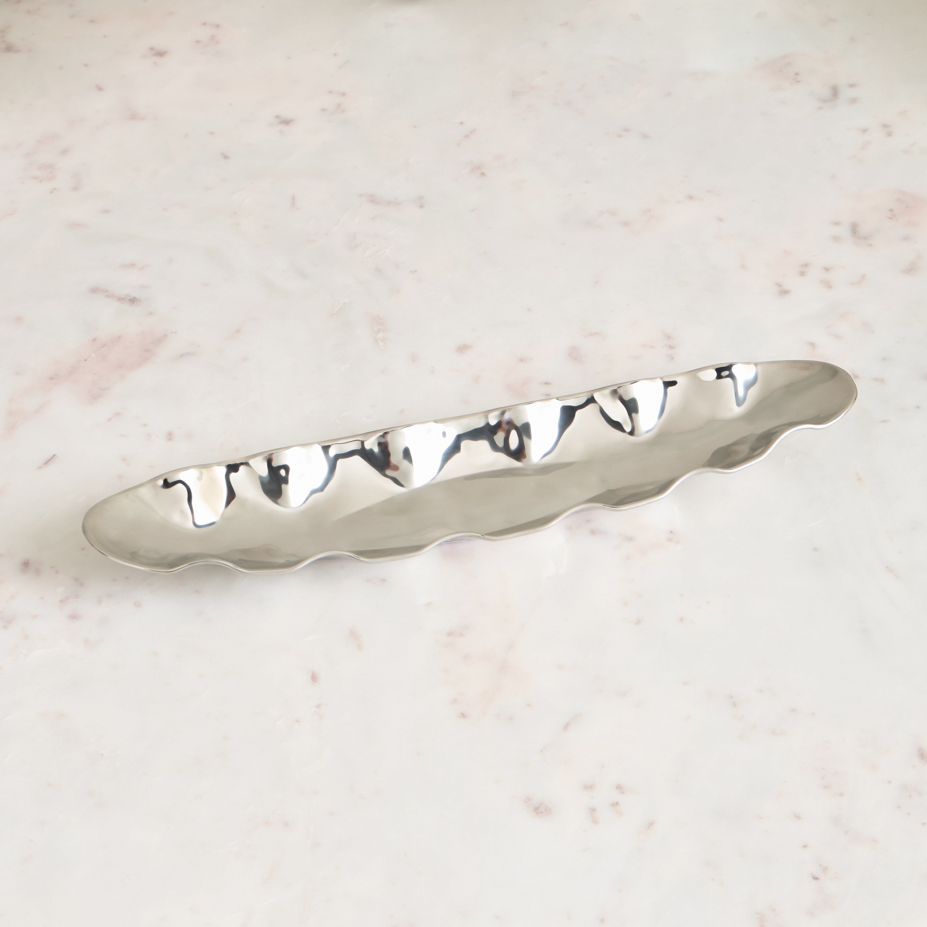 Huda Larson Metal Decorative Platter - 11x49 cm-household-decor-boxesandtrays-image-1