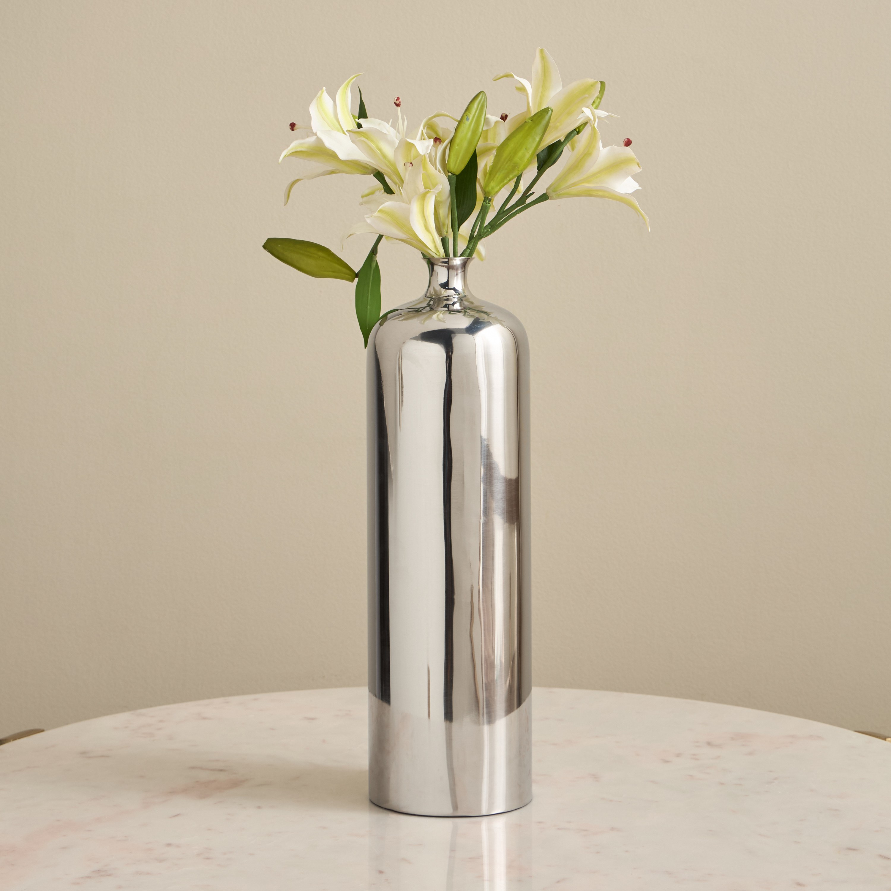 Nouf Felix Bottle Metal Vase - 49 cm-household-decor-vasesandbowls-image-1