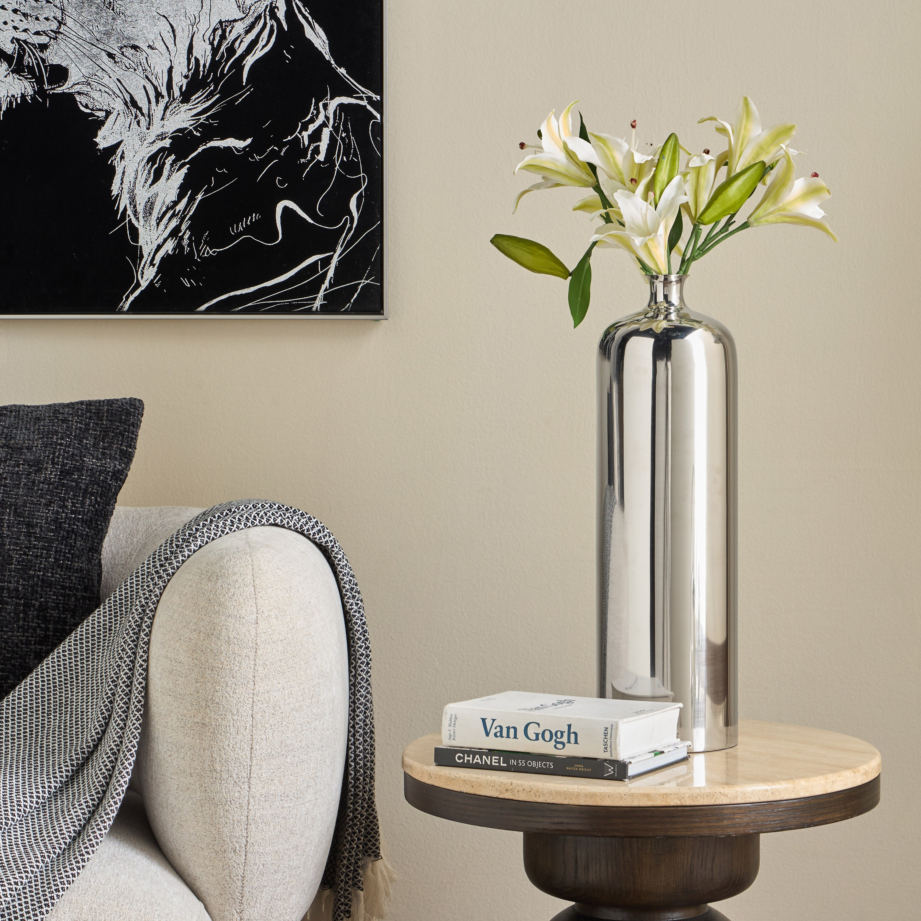 Nouf Felix Bottle Metal Vase - 49 cm-household-decor-vasesandbowls-image-4