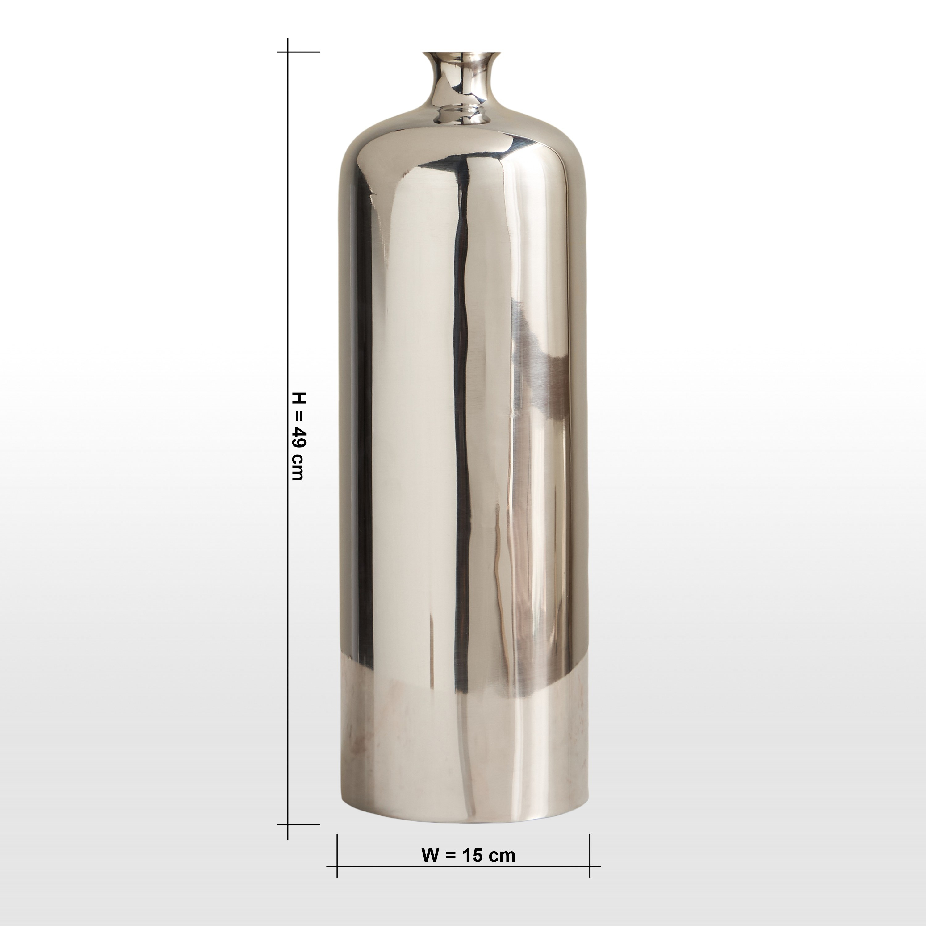 Nouf Felix Bottle Metal Vase - 49 cm-household-decor-vasesandbowls-image-5