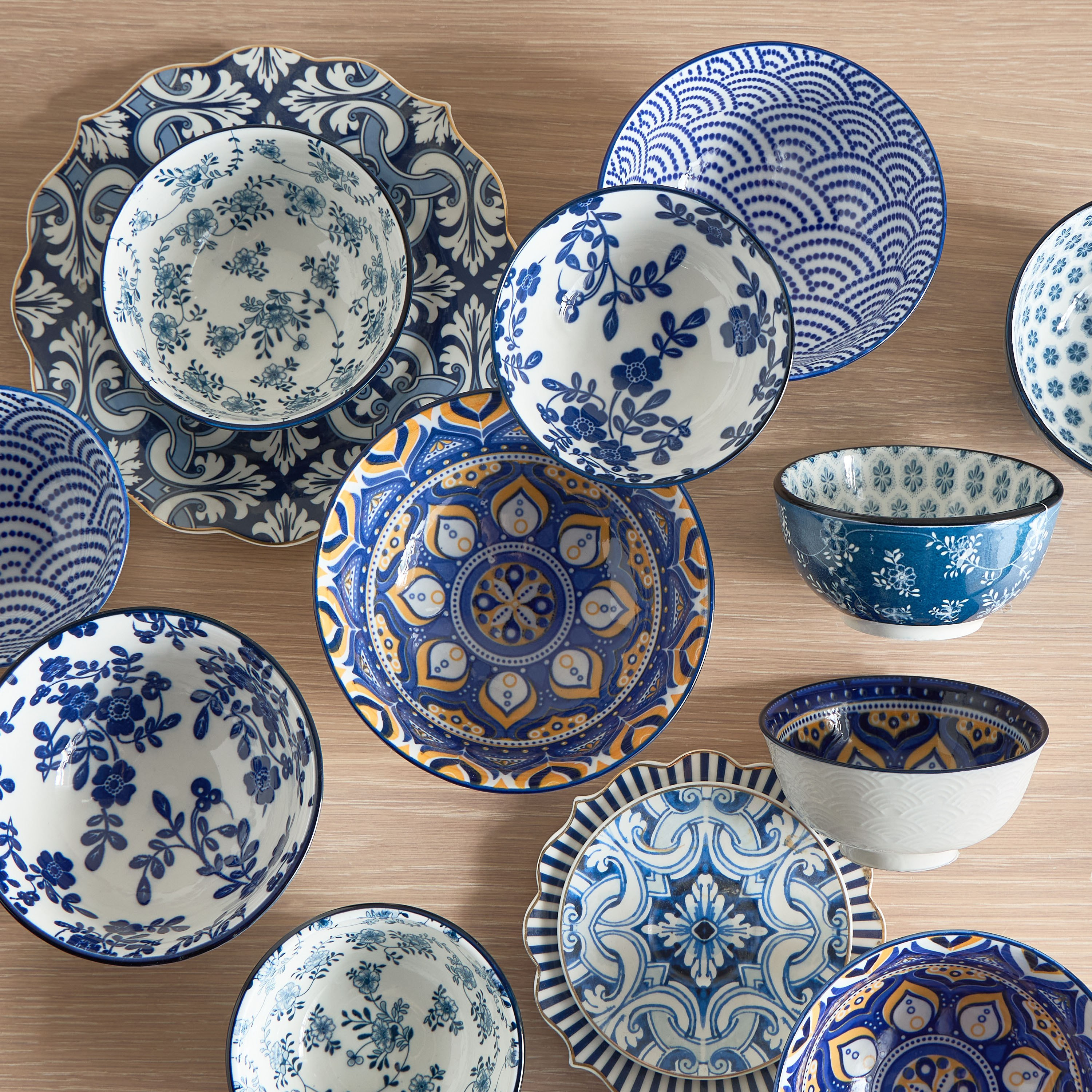 Indigo Koya Porcelain Serving Bowl - 11 cm-household-dining-dinnerware-bowls-image-4