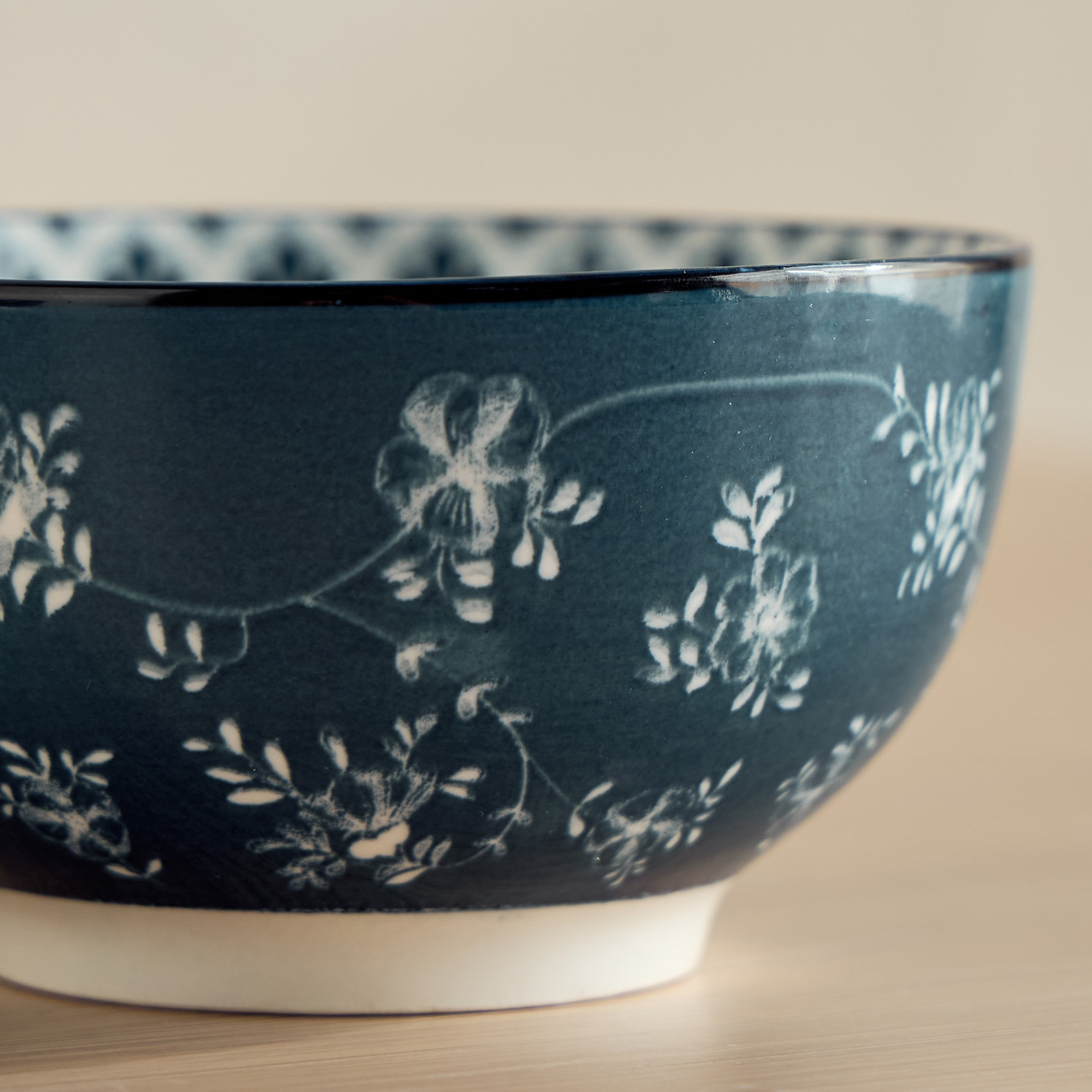 Indigo Koya Porcelain Serving Bowl - 13 cm-household-dining-dinnerware-bowls-image-3