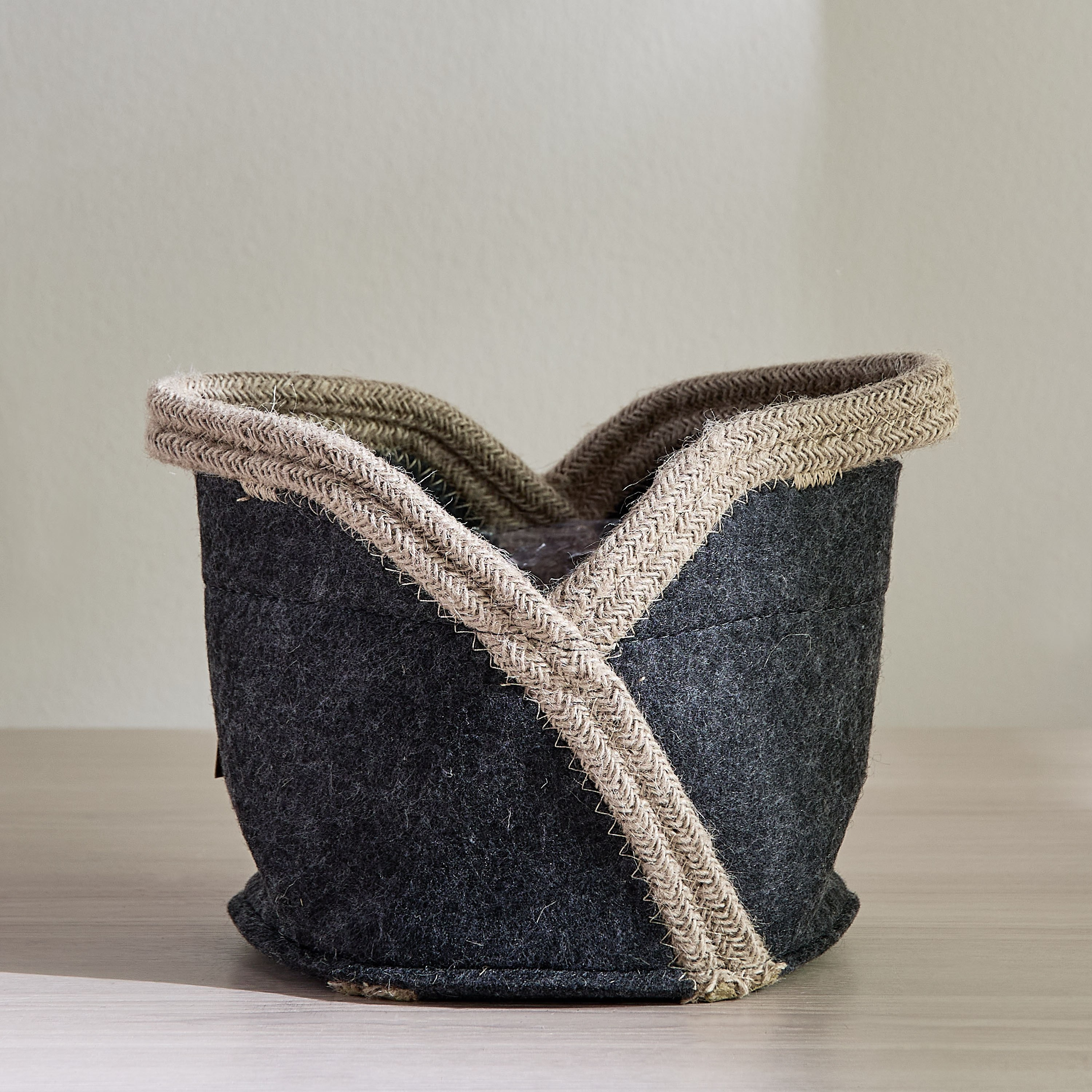 Aronica Felt Rope Planter - 23 cm-household-gardenandoutdoor-potsandplanters-planters-image-2