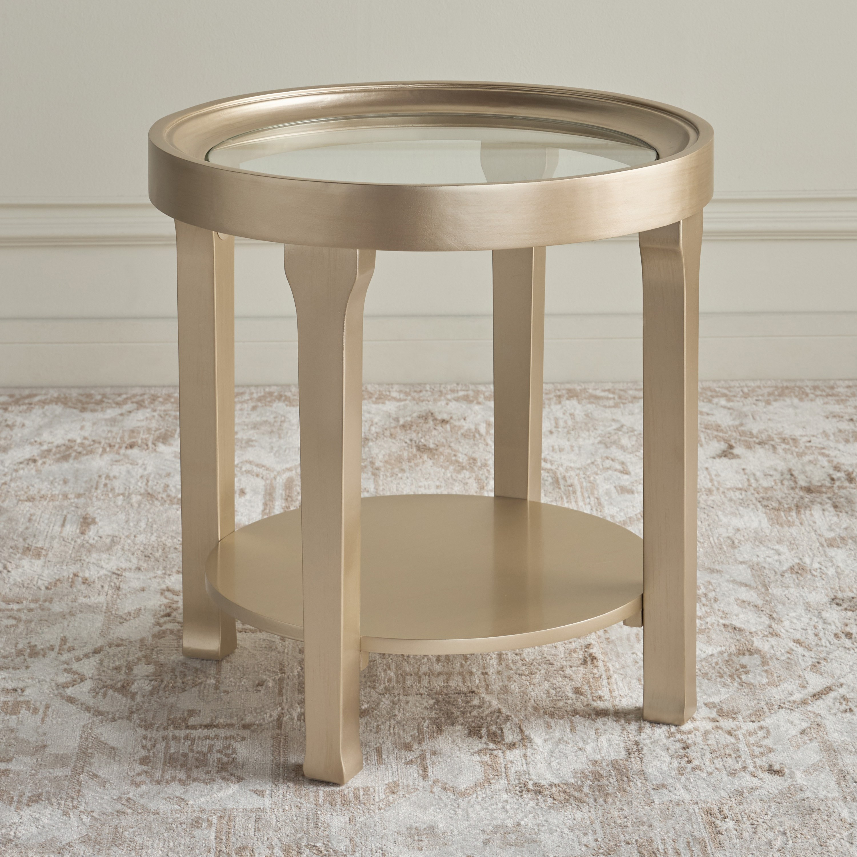 Castiel Glass Top Side Table