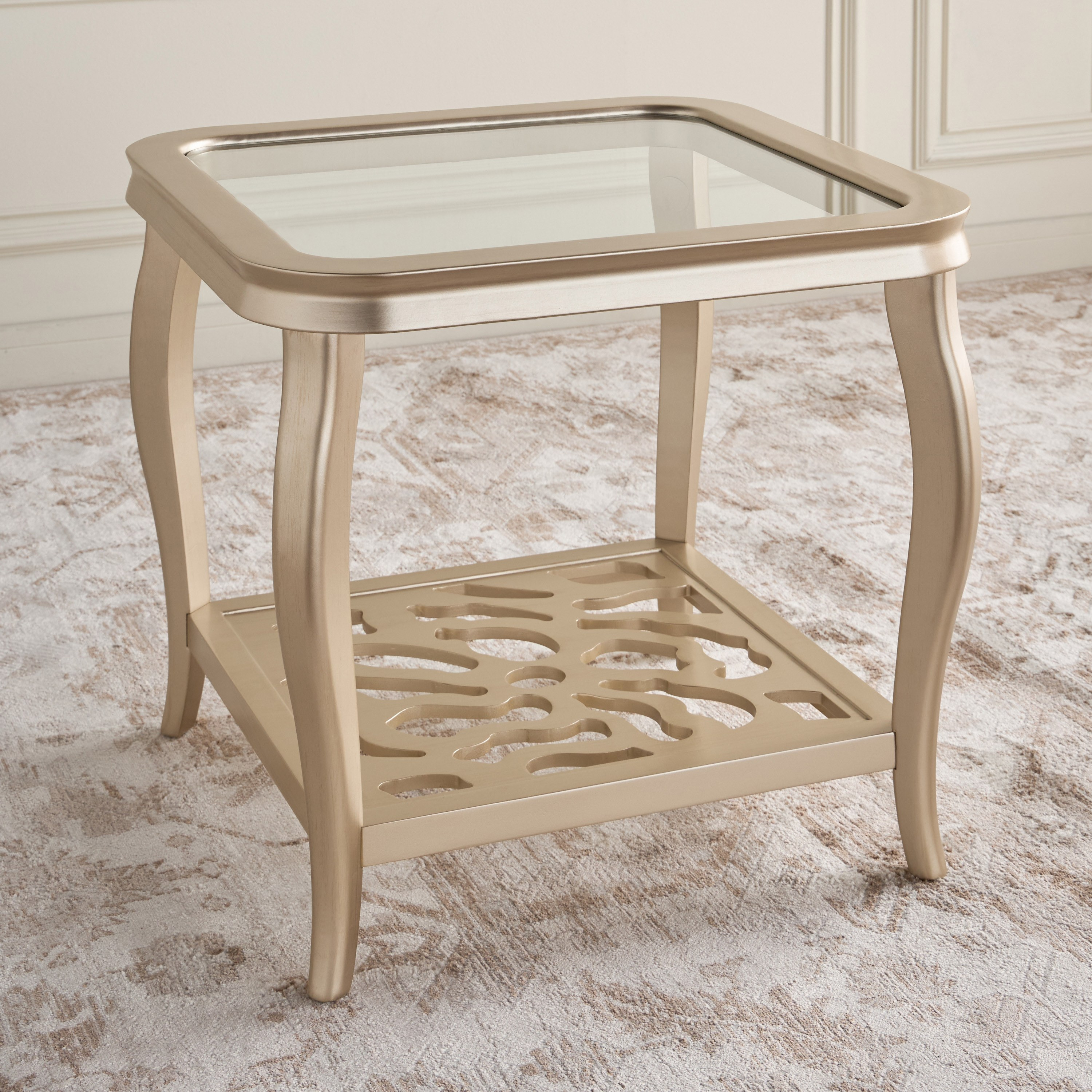Sabino Glass Top Side Table