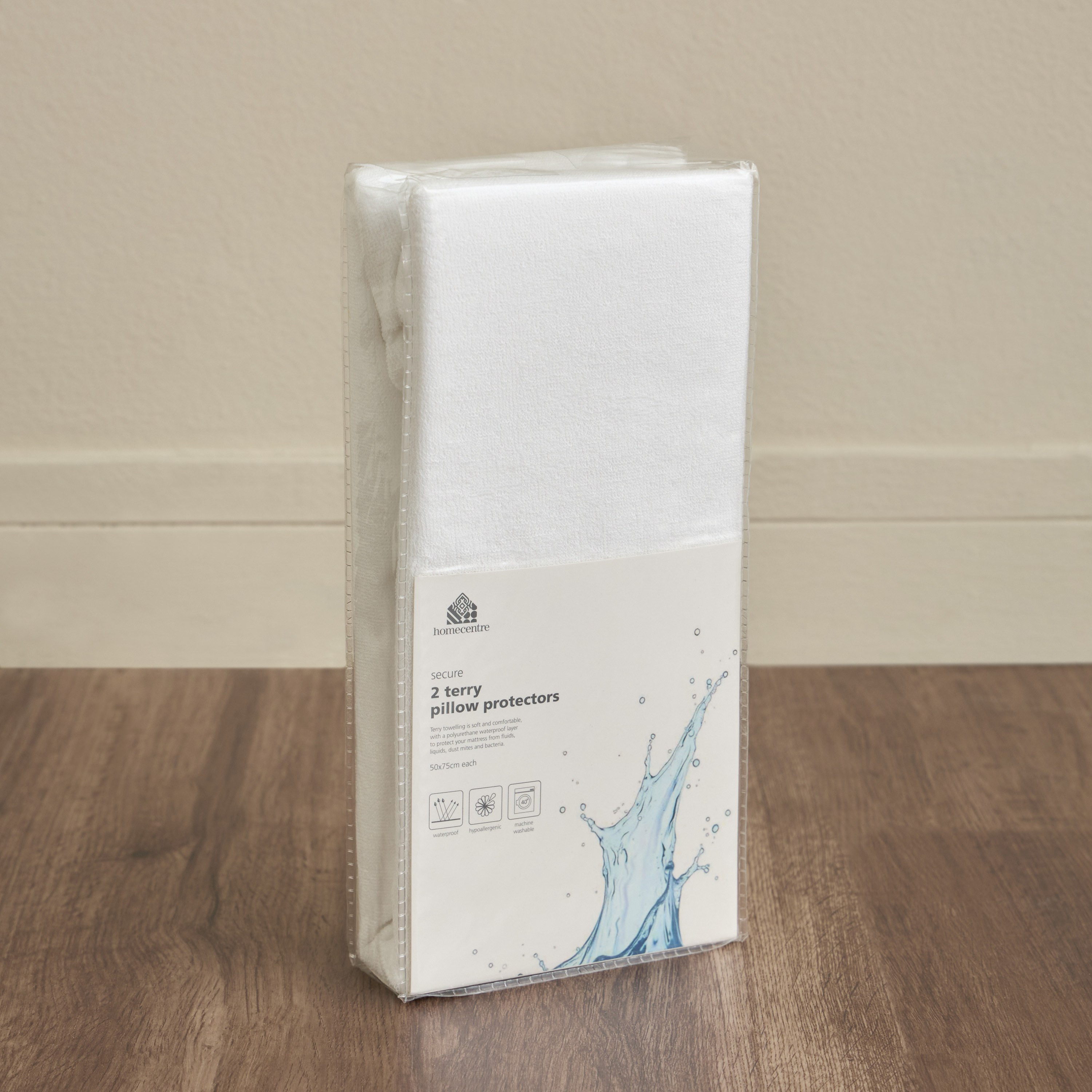 Secure Terry 2-Piece Pillow Protector Set - 50x75 cm-household-bedding-mattresstoppersandprotectors-pillowprotectors-image-5