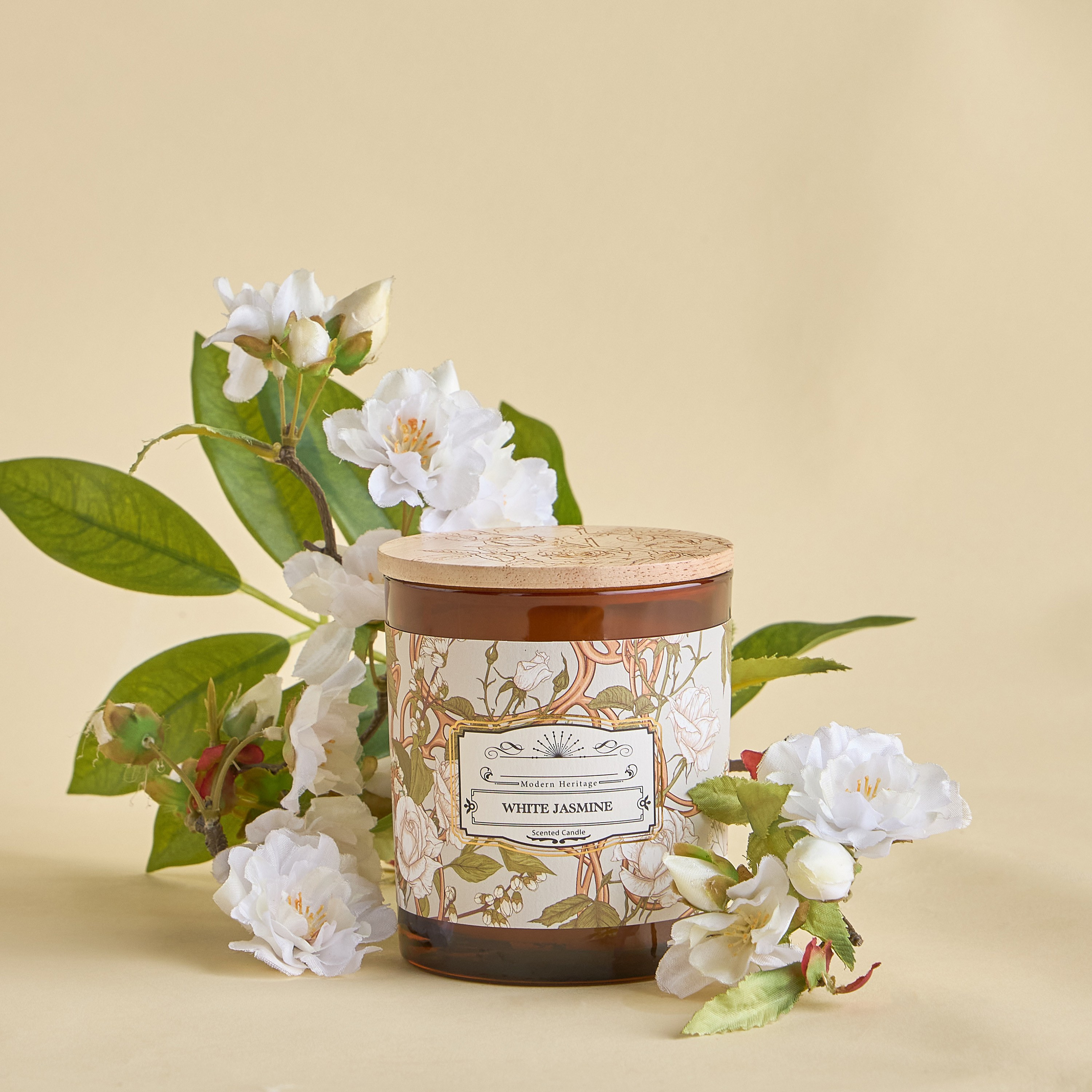 Heritage White Jasmine Scented Jar Candle - 25 h-household-homefragrance-candles-image-1