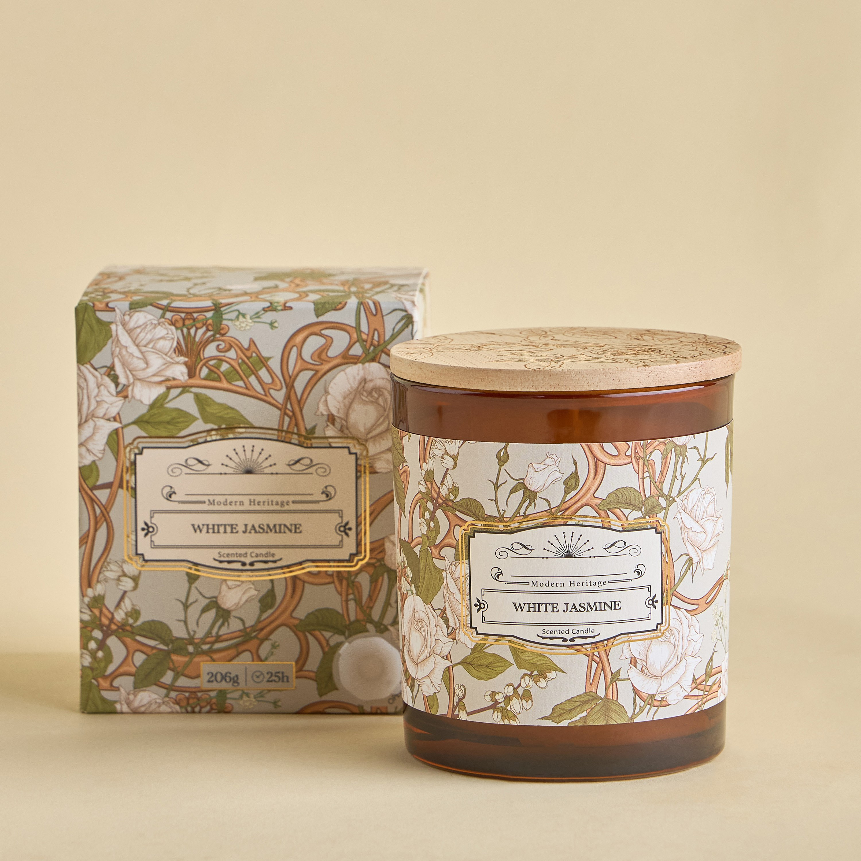 Heritage White Jasmine Scented Jar Candle - 25 h-household-homefragrance-candles-image-2