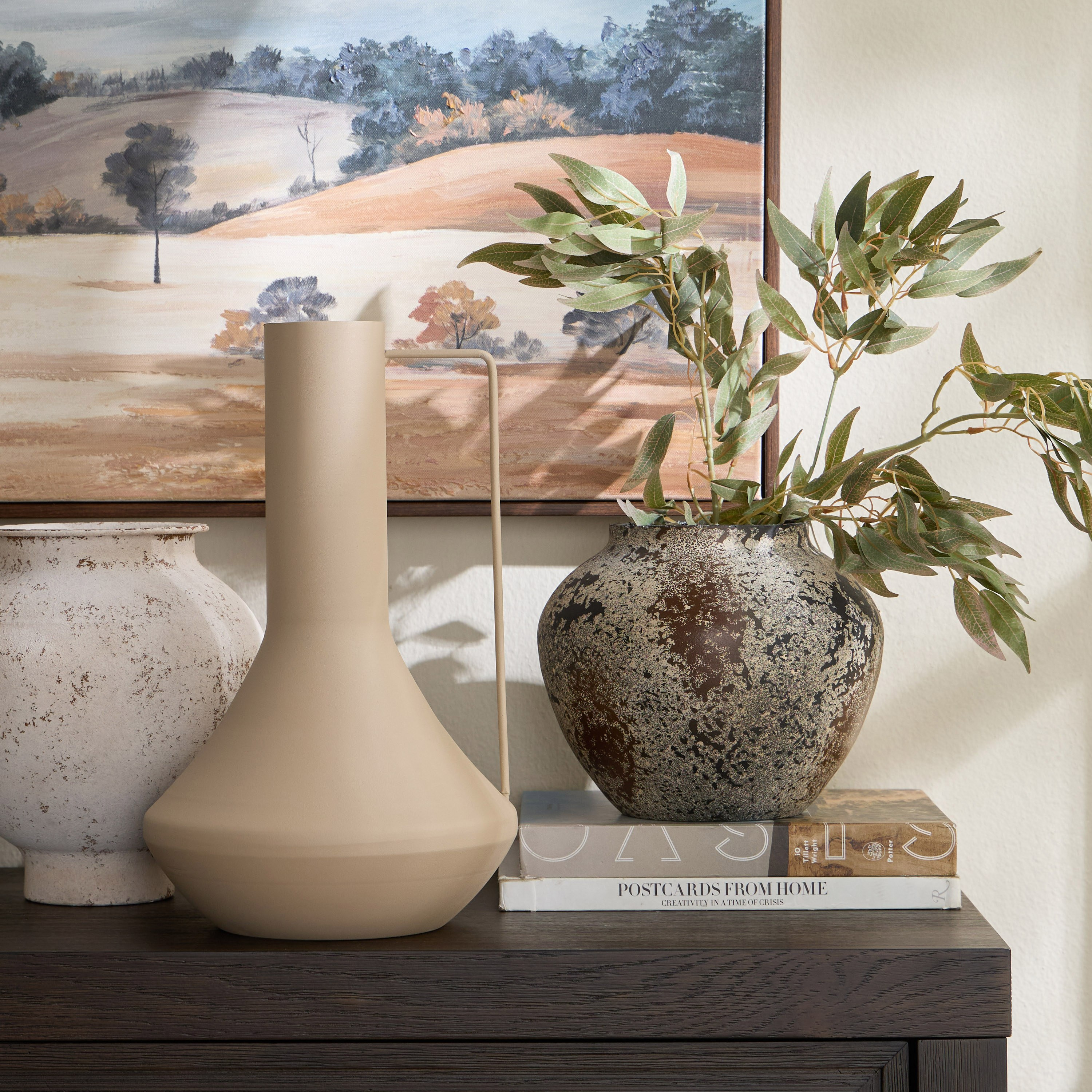 Elevated Metal Vase - 35 cm-household-decor-vasesandbowls-image-4