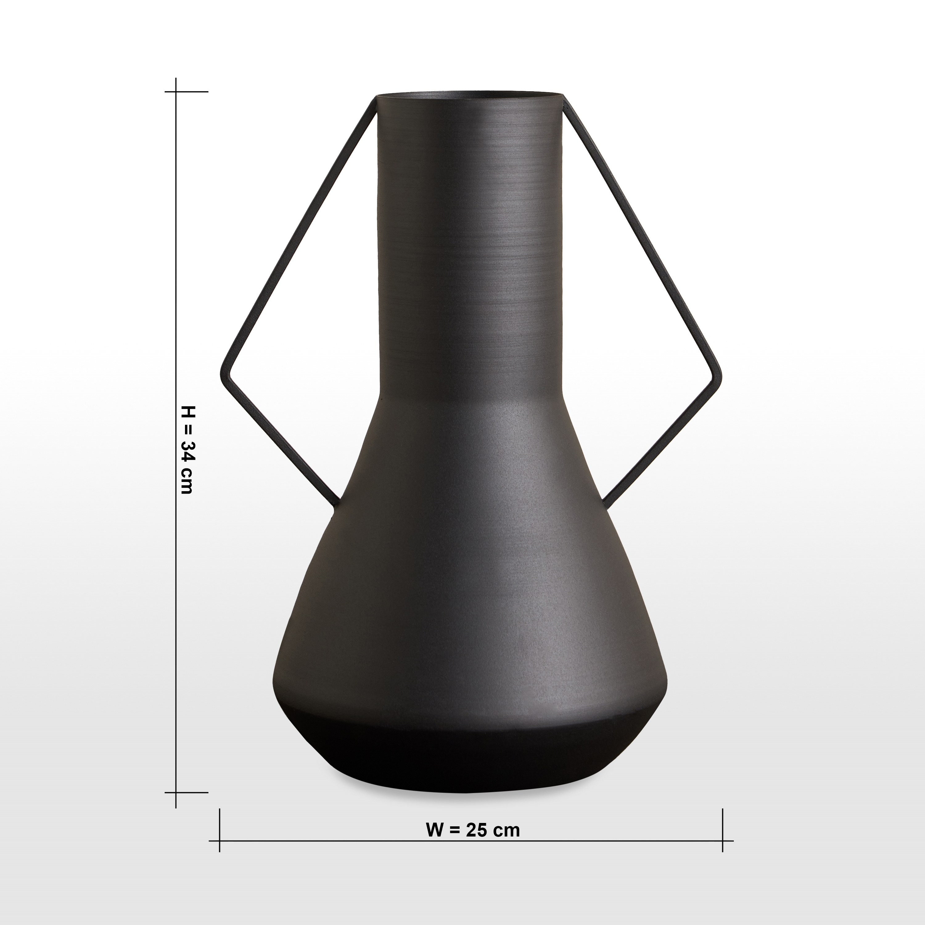 Modern Mono Arden Metal Vase - 34 cm-household-decor-vasesandbowls-image-4