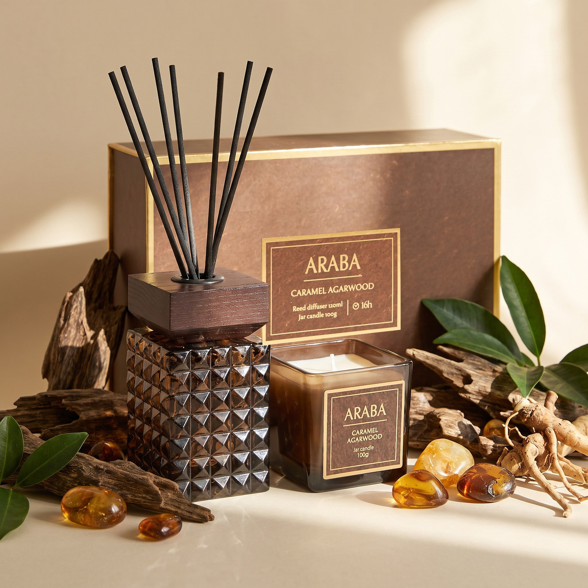 طقم هدايا عود أغار وود بالكراميل - أرابا - قطعتين-household-homefragrance-fragrancegiftset-image-4