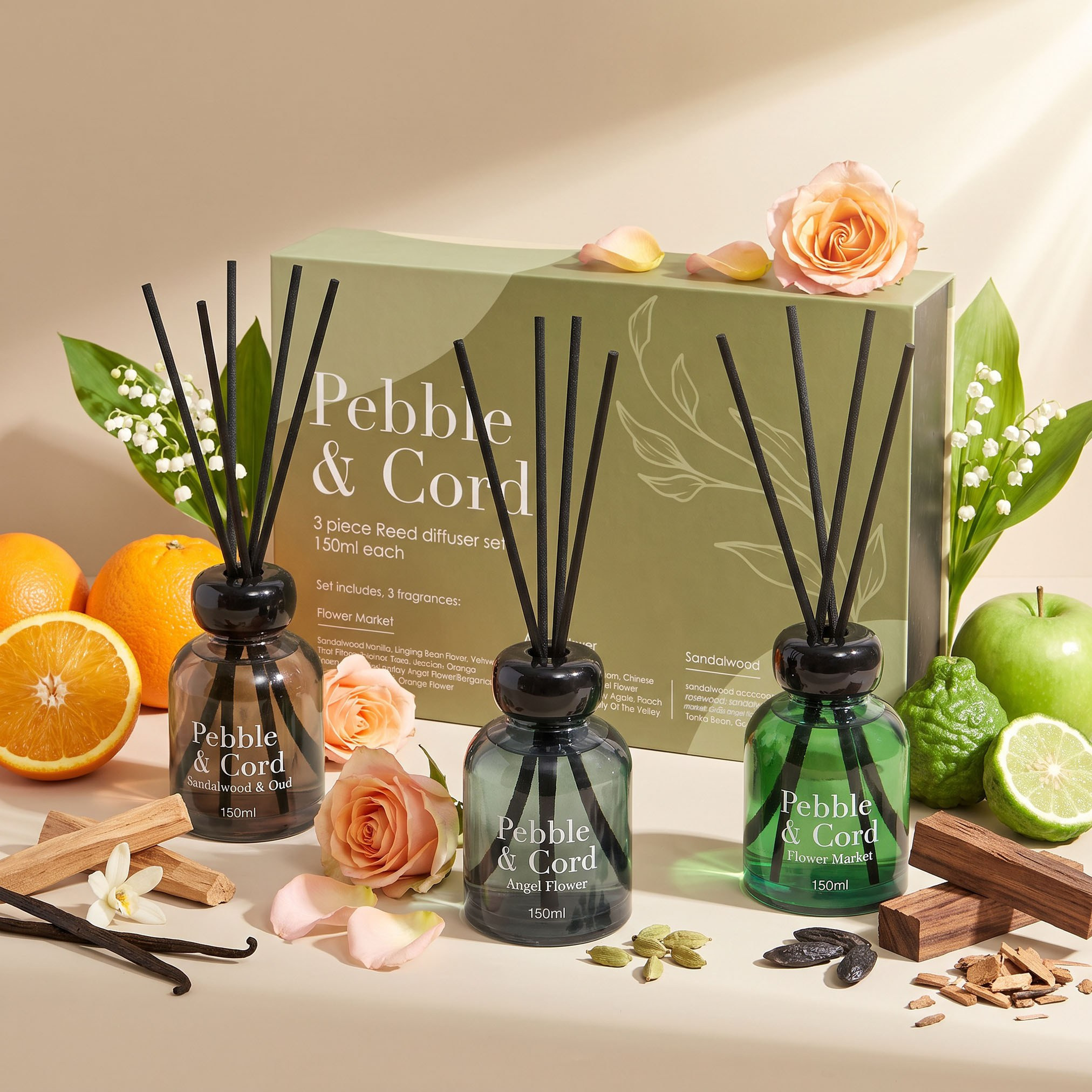 طقم هدايا موزع عطور بالأعواد 3 قطع - بيبل آند كورد - 150 مل-household-homefragrance-potpourri-image-1