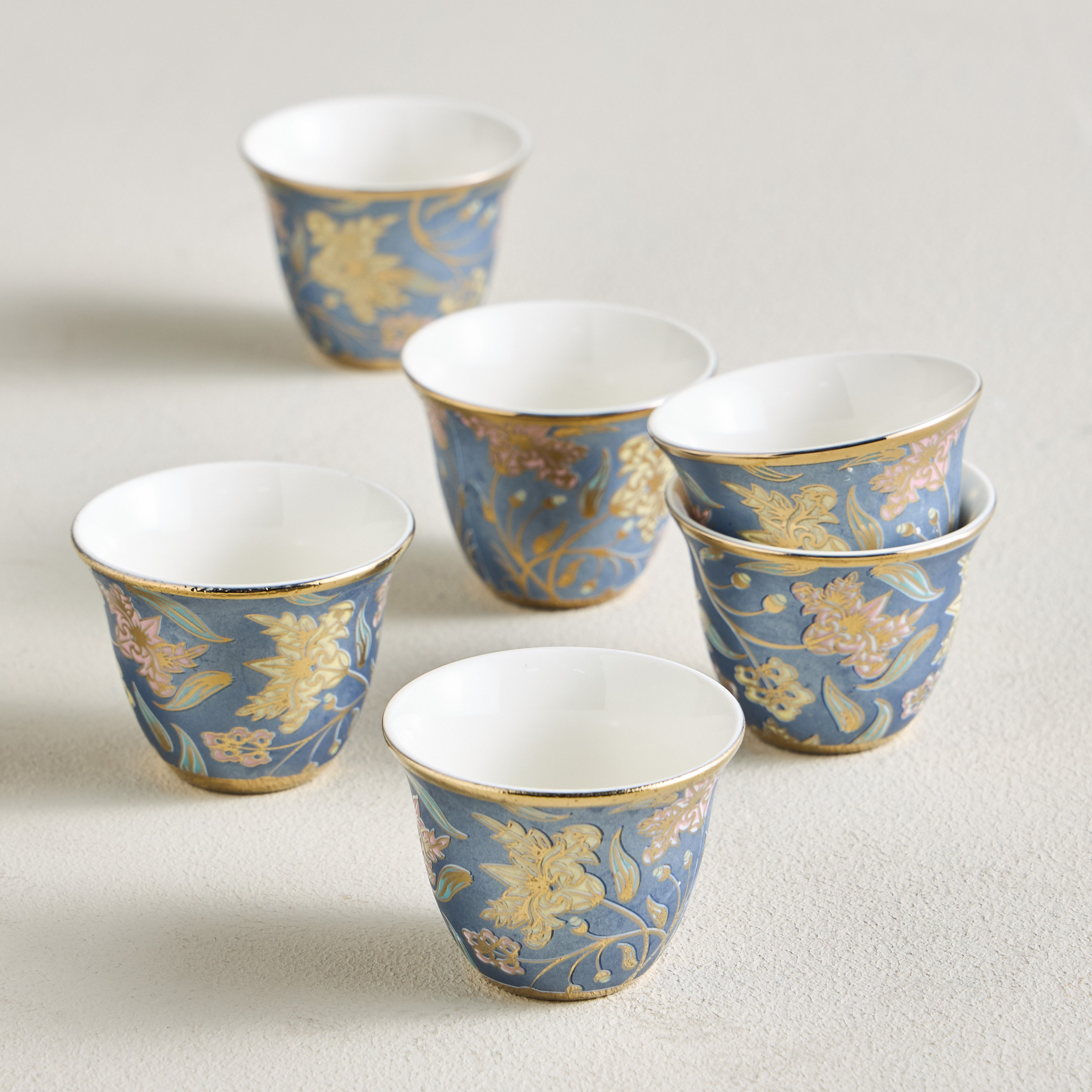 Nora 6-Piece Porcelain Qahwa Cup Set - 80 ml, Serves 6-household-dining-teaandcoffee-teaandcoffeesets-image-1