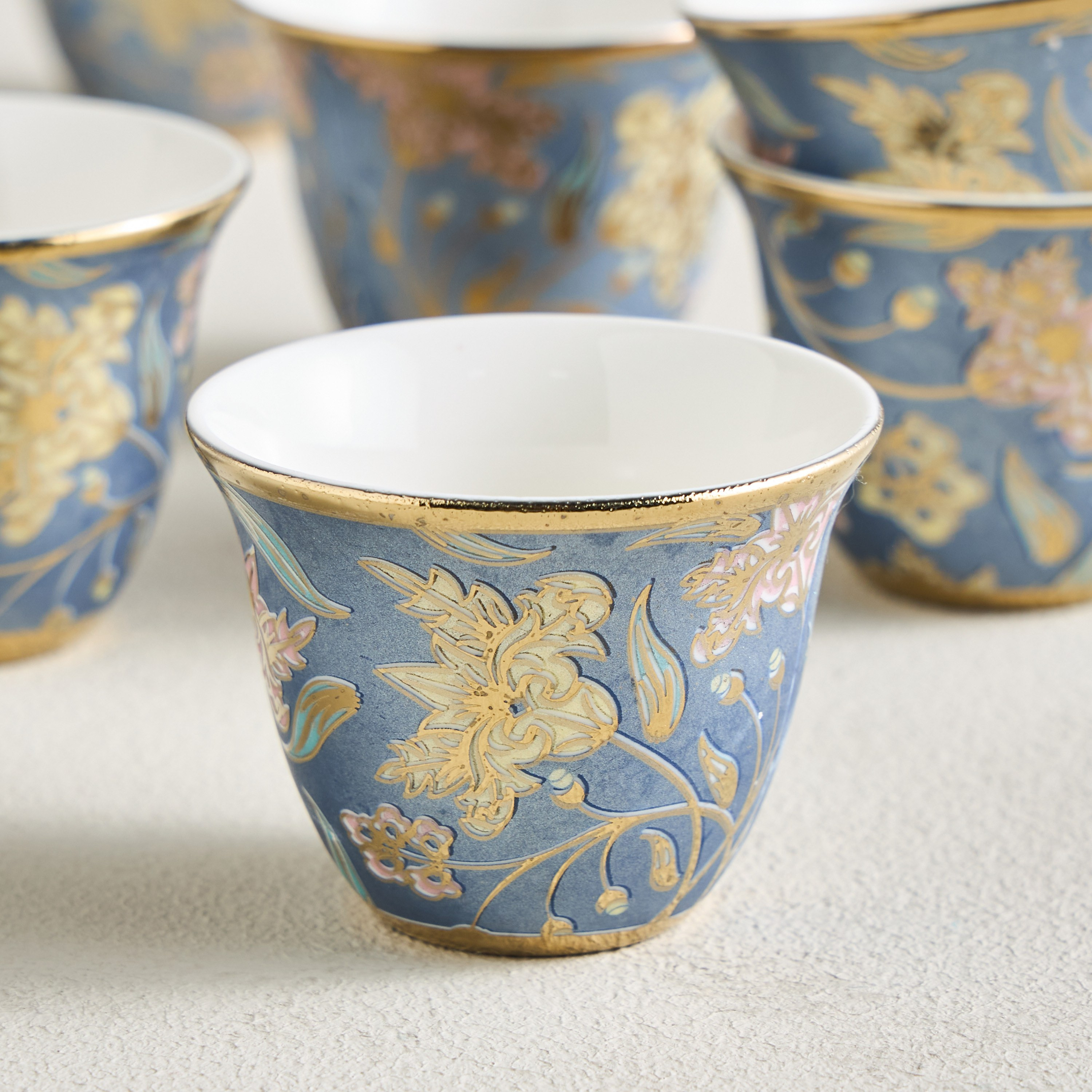 Nora 6-Piece Porcelain Qahwa Cup Set - 80 ml, Serves 6-household-dining-teaandcoffee-teaandcoffeesets-image-2