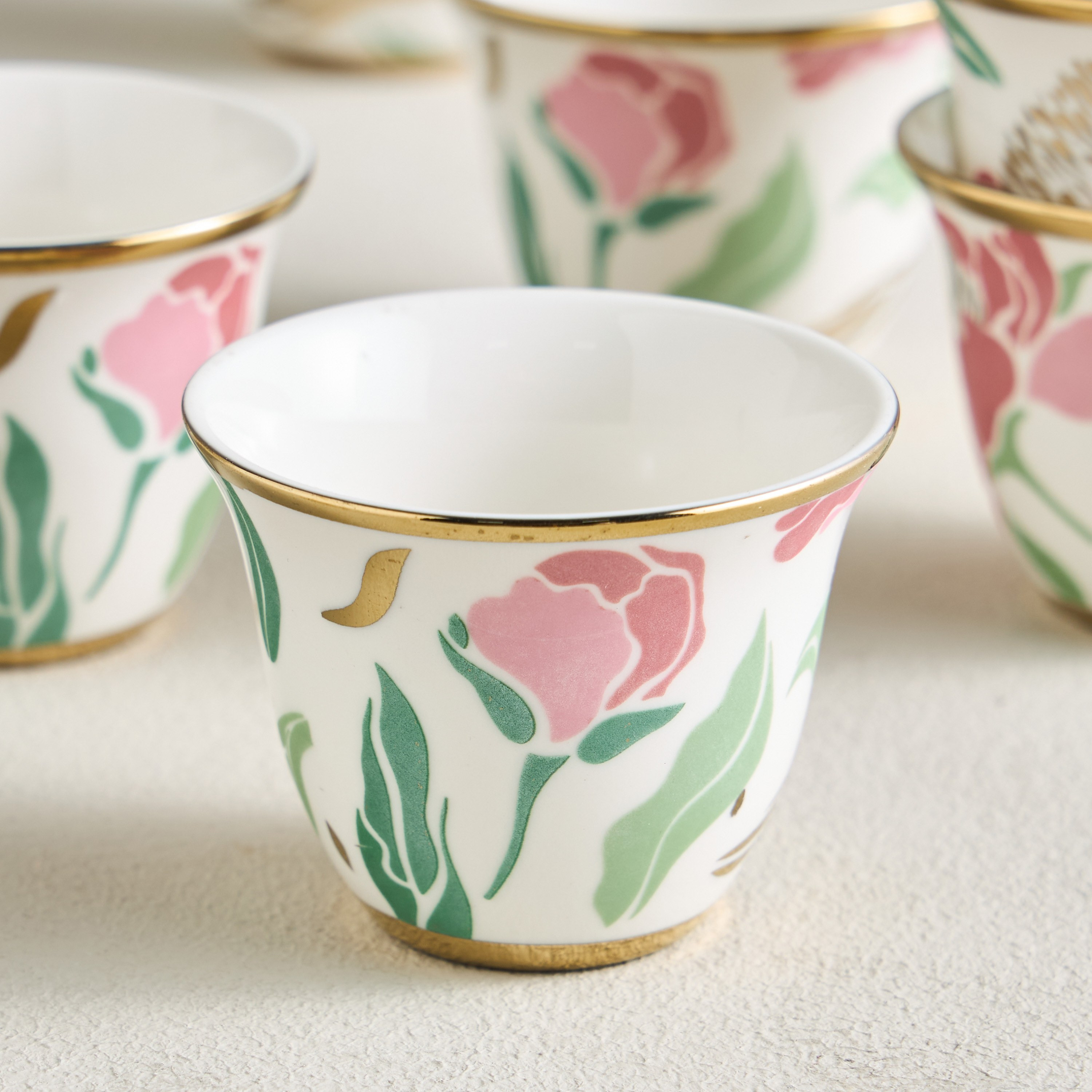Ivy 6-Piece Porcelain Qahwa Cup Set - 80 ml, Serves 6-household-dining-teaandcoffee-teaandcoffeesets-image-2