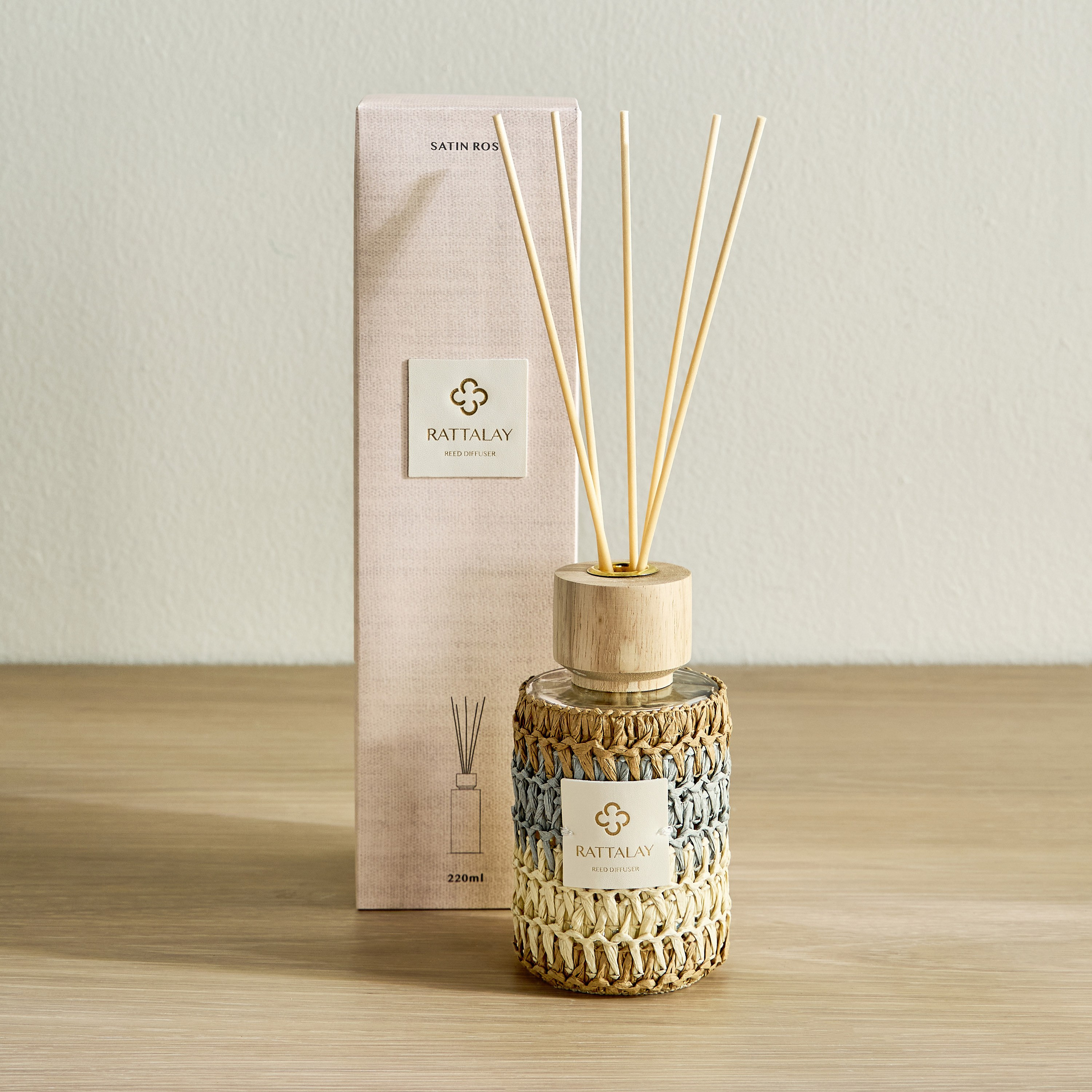 Rattalay Satin Rose Reed Diffuser - 220 ml-household-homefragrance-reeddiffusers-image-2