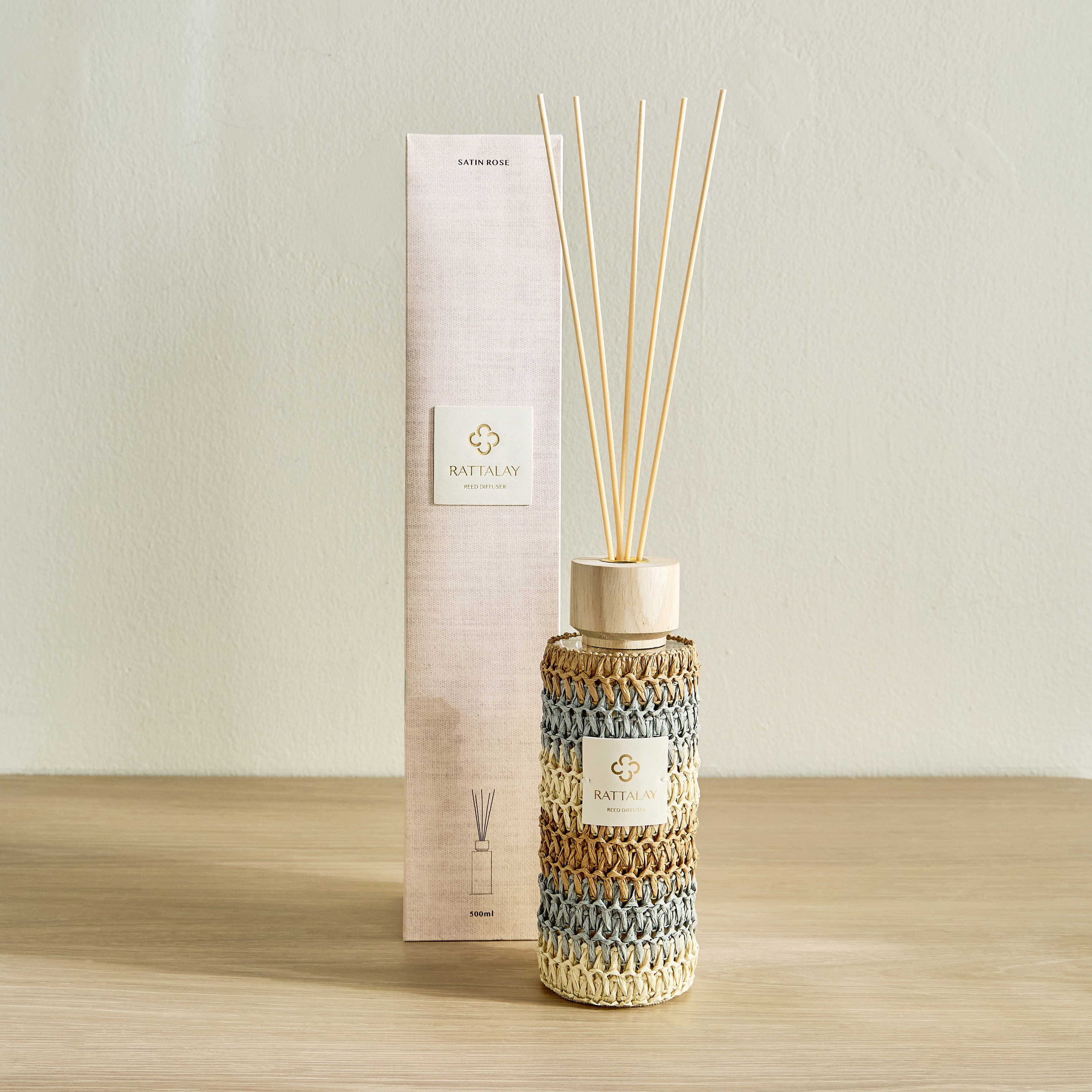 Rattalay Satin Rose Reed Diffuser - 500 ml-household-homefragrance-reeddiffusers-image-2