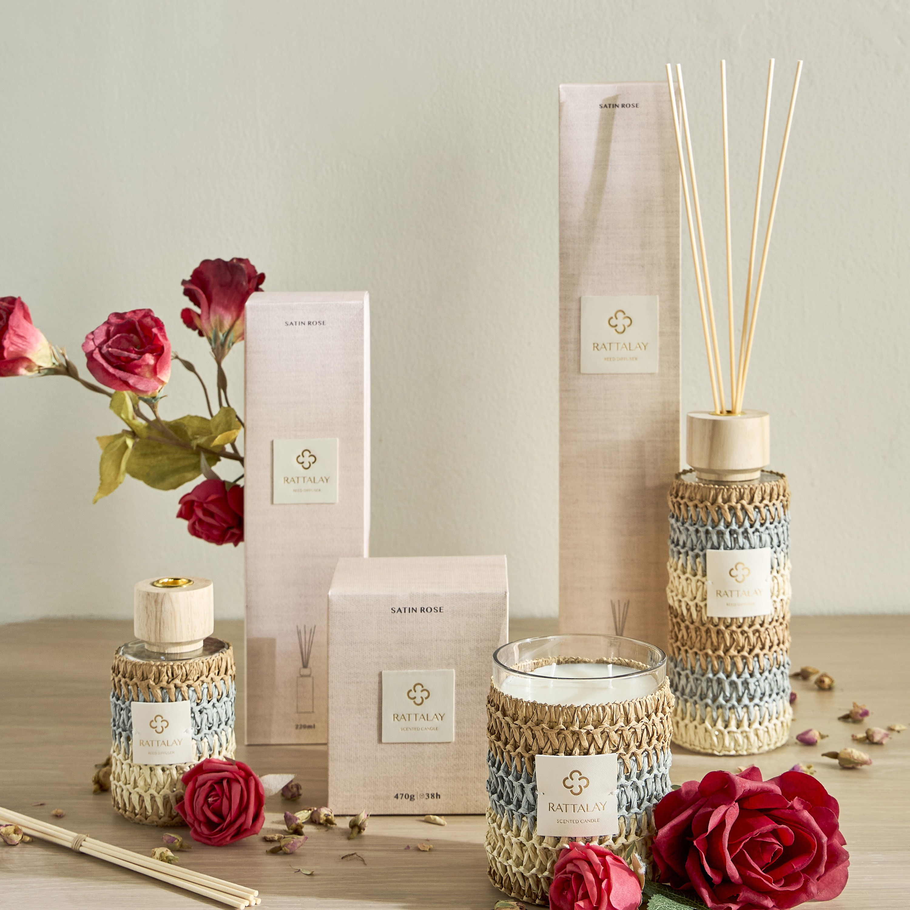 Rattalay Satin Rose Reed Diffuser - 500 ml-household-homefragrance-reeddiffusers-image-4