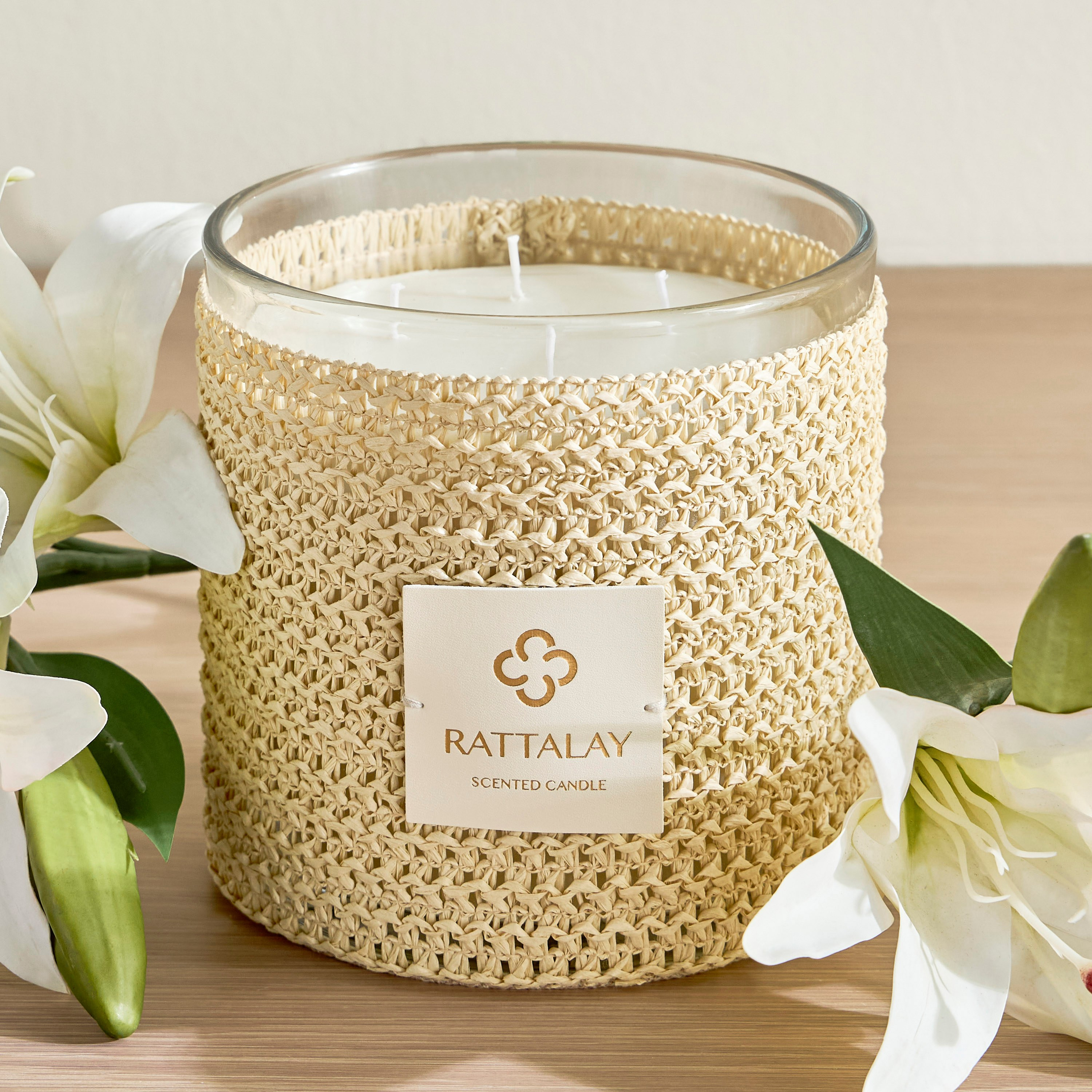 Rattalay White Lotus Scented Jar Candle - 76 h-household-homefragrance-candles-image-1