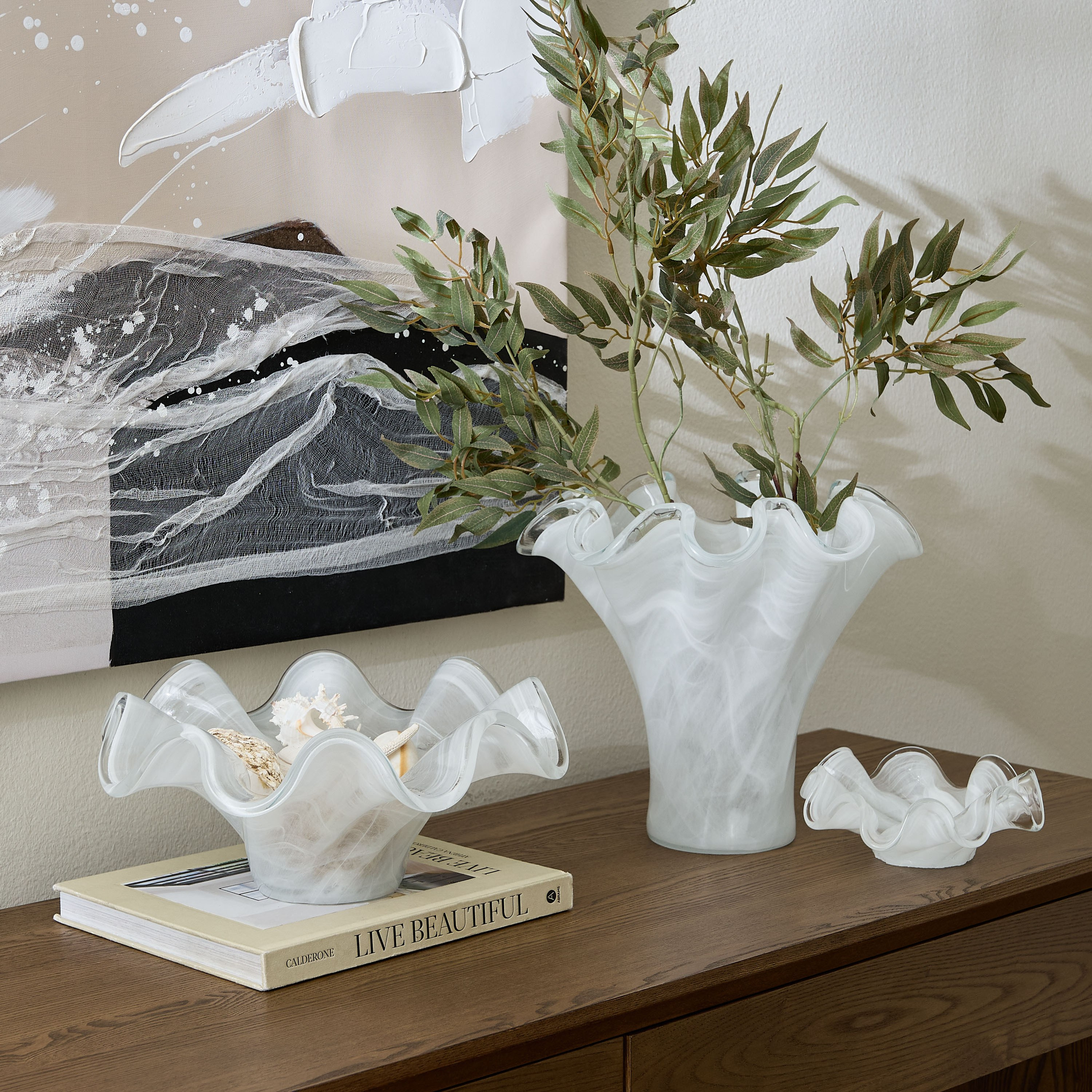 وعاء ديكور زجاج - أليسيا من هدى - 32 سم-household-decor-vasesandbowls-image-3