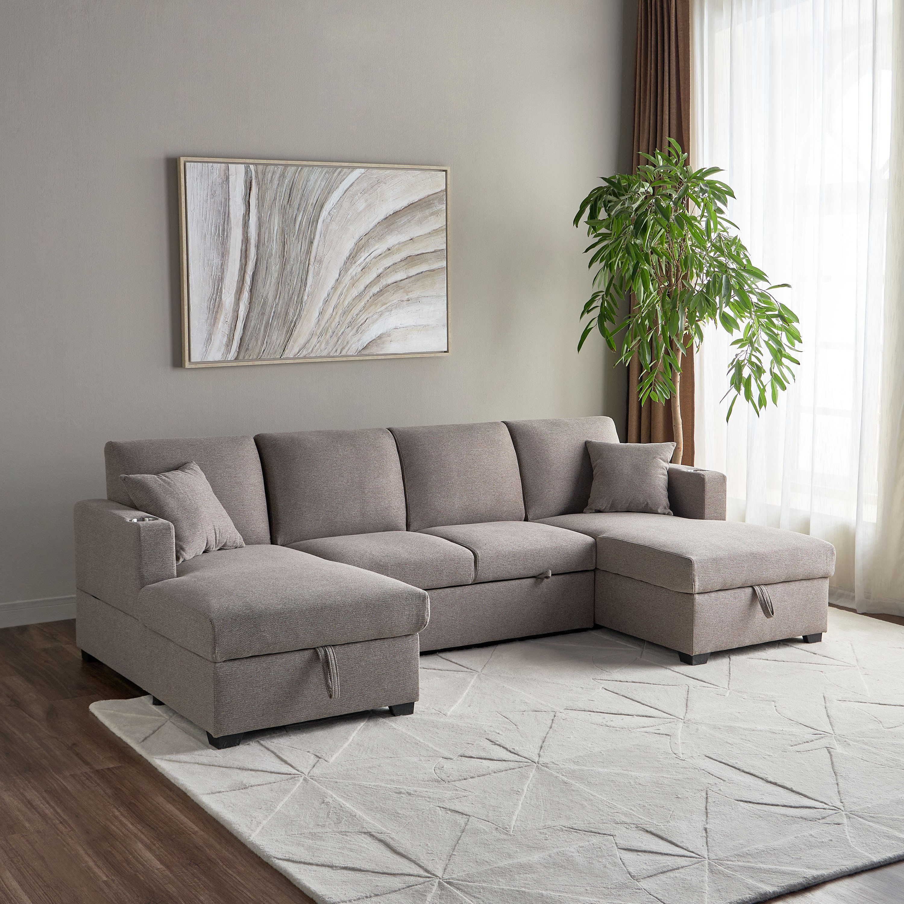 كنبة ركنة سرير 4 مقاعد قماش - ماجنوليا-furniture-sofaandseating-sofabedsanddaybeds-image-1