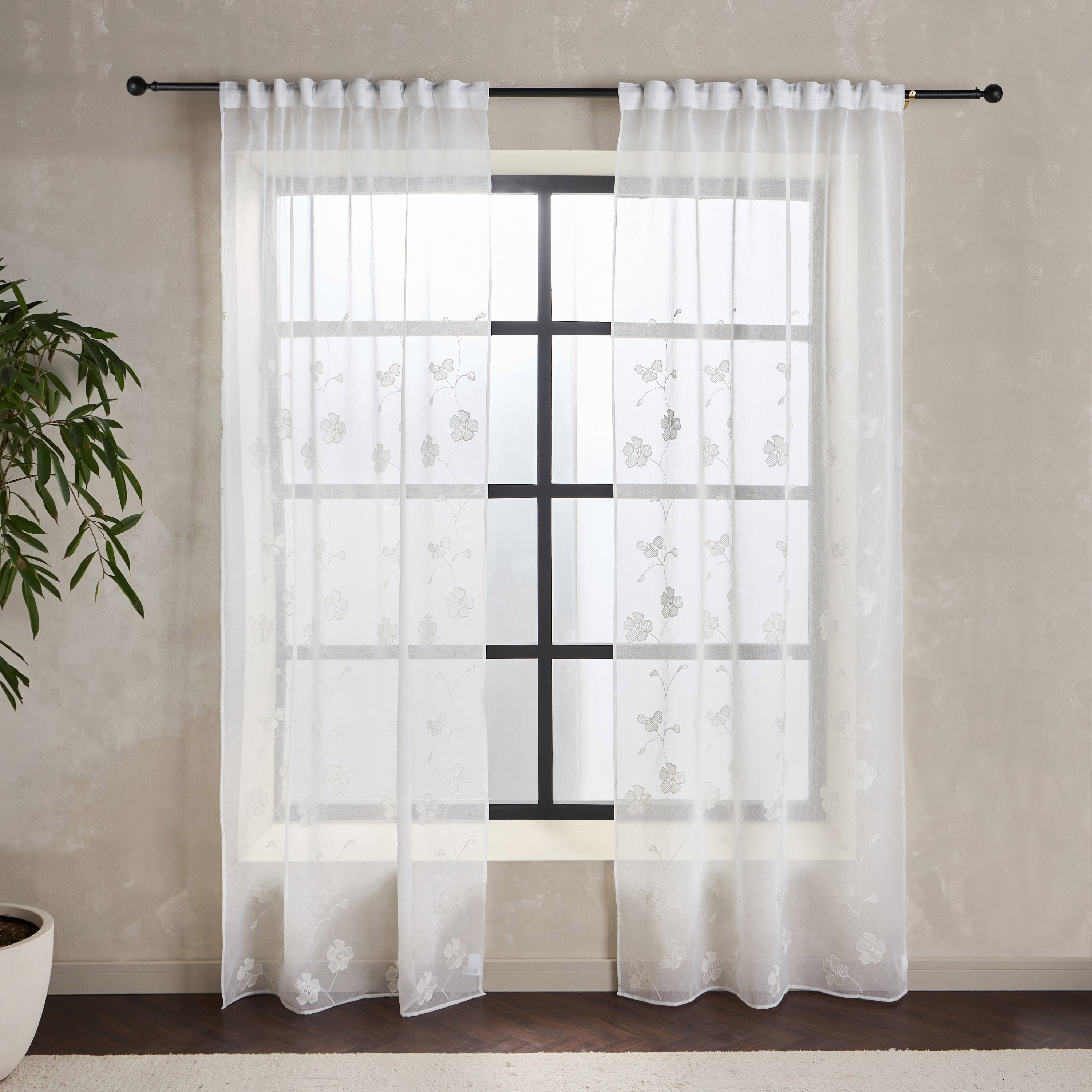 Eleanor 2-Piece Sheer Curtain Set - 135x300 cm