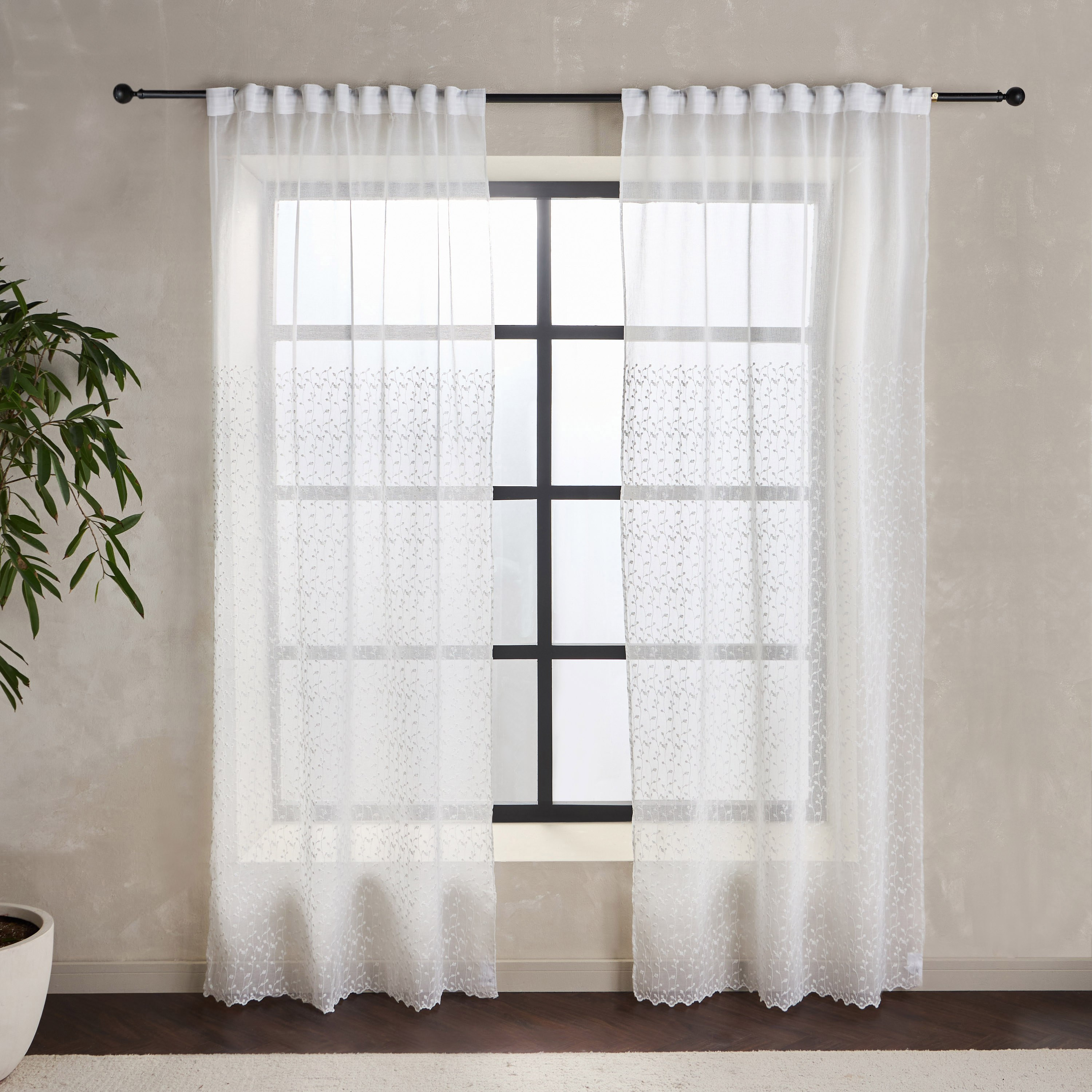 Olivia 2-Piece Sheer Curtain Set - 135x300 cm