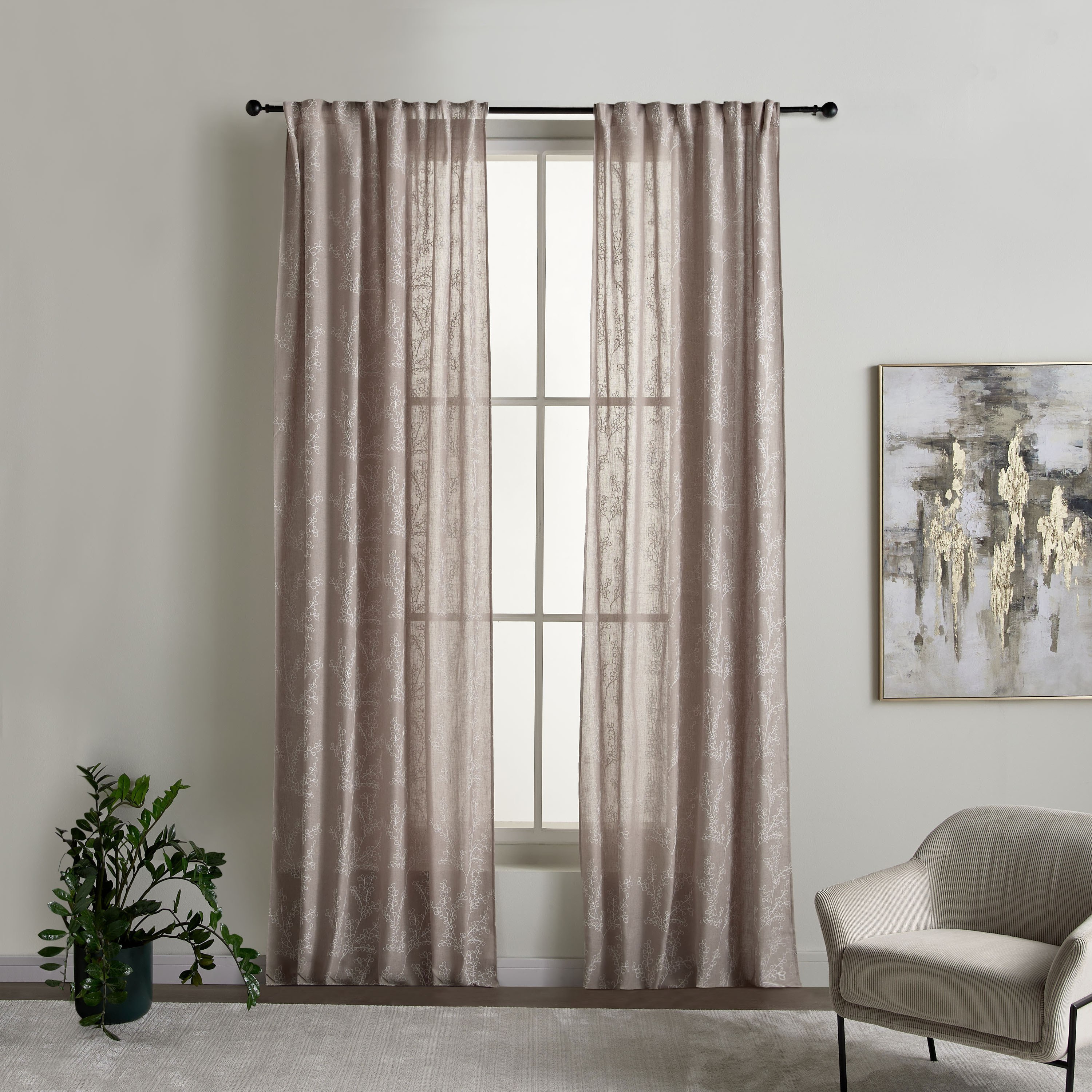 Kori 2-Piece Sheer Curtain Set - 135x320 cm-household-windows-curtains-image-1