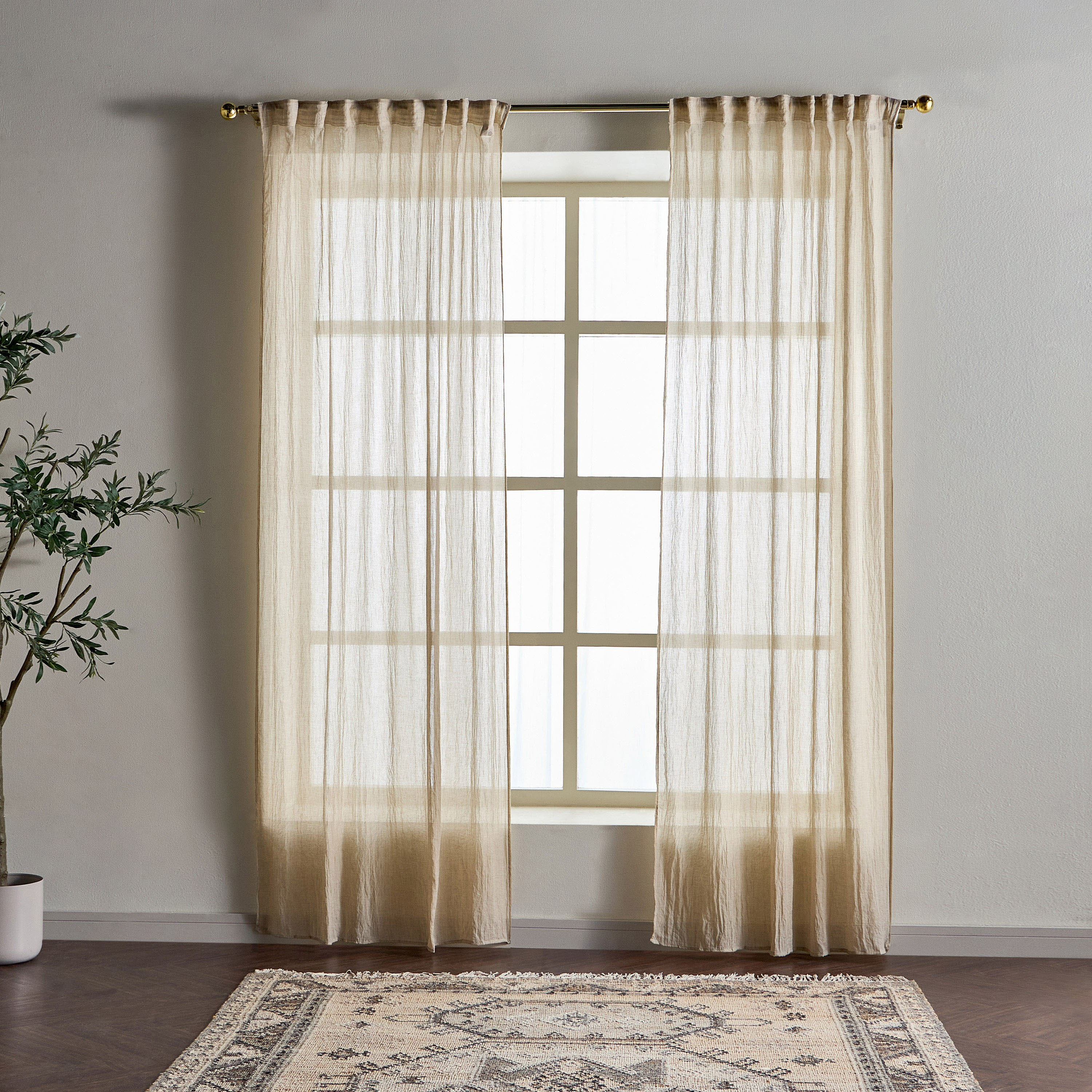 Chloe 2-Piece Sheer Curtain Set - 135x280 cm-household-windows-curtains-image-1