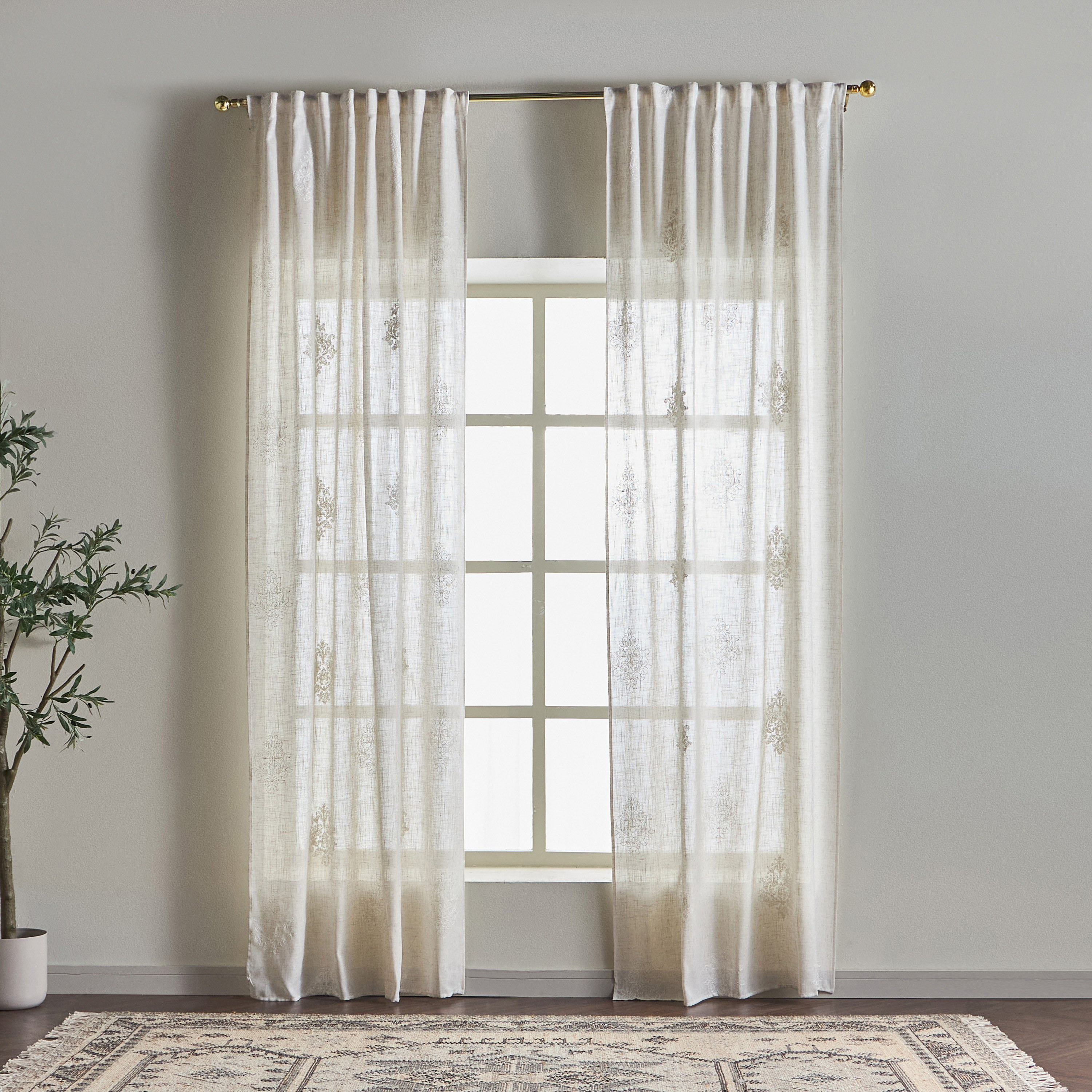 Danna 2-Piece Sheer Curtain Set - 135x320 cm-household-windows-curtains-image-1