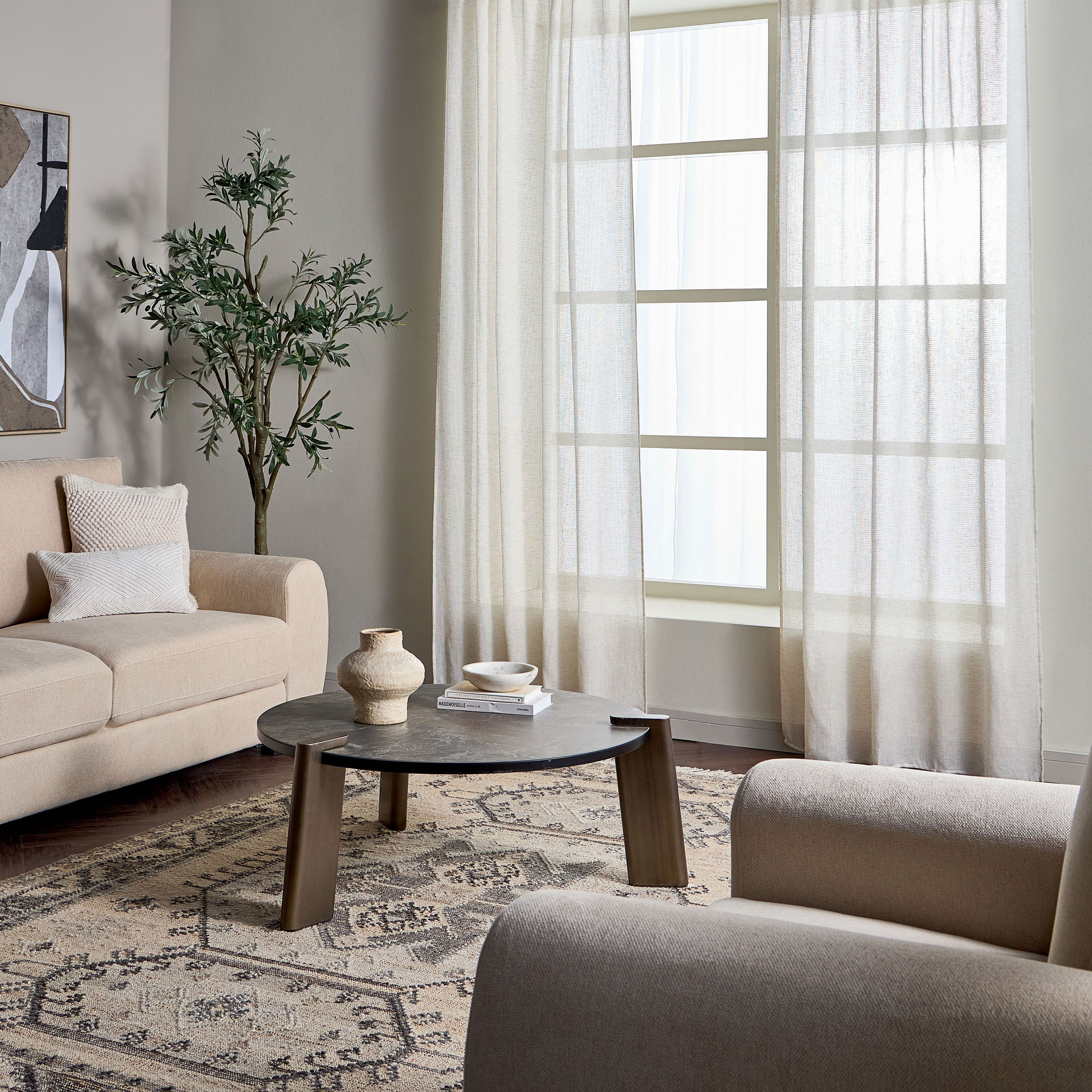 ستارة شفافة قطعتين - عالية - 135x280 سم-household-windows-curtains-image-5