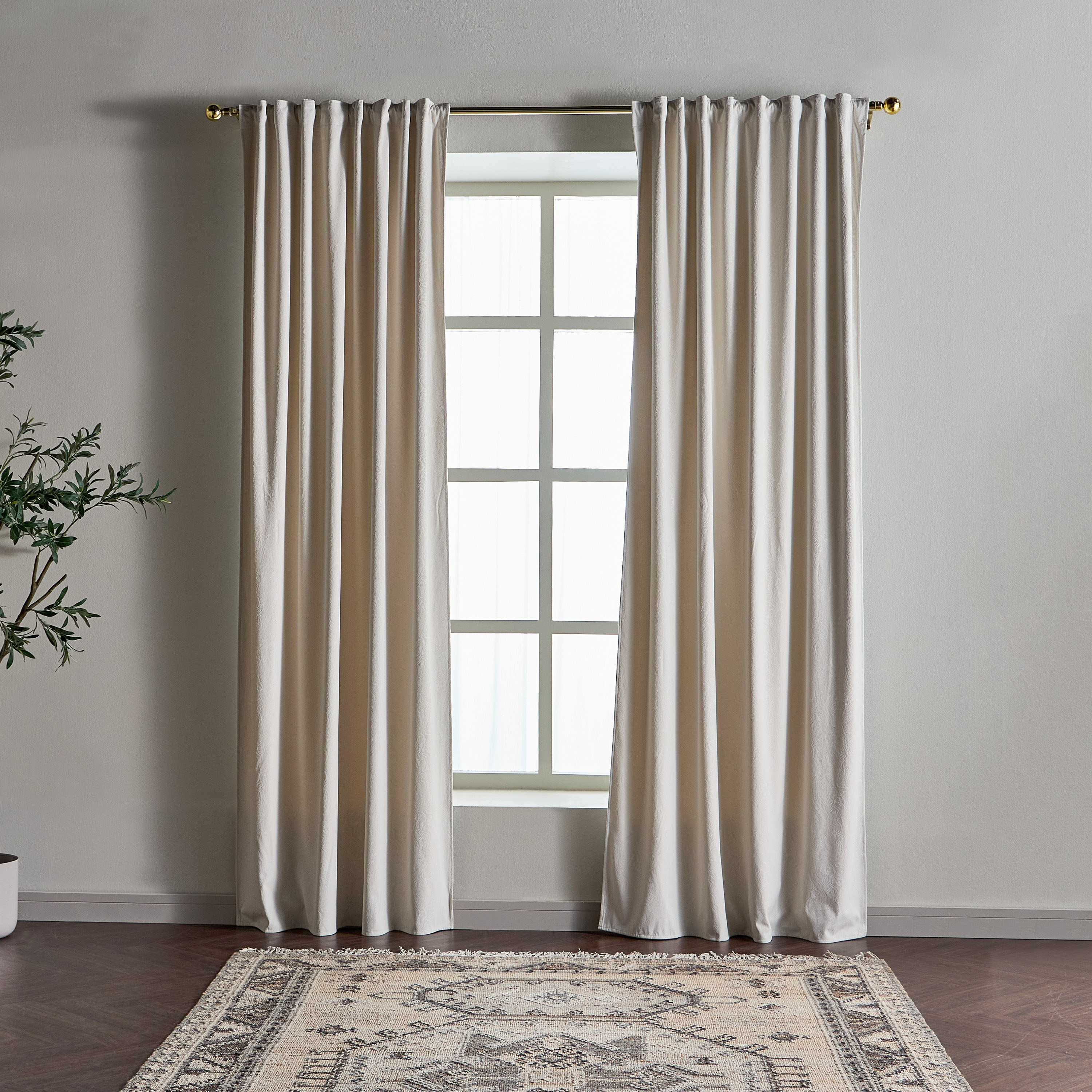 Elena Room Darkening Curtain - 135x280 cm-household-windows-curtains-image-1