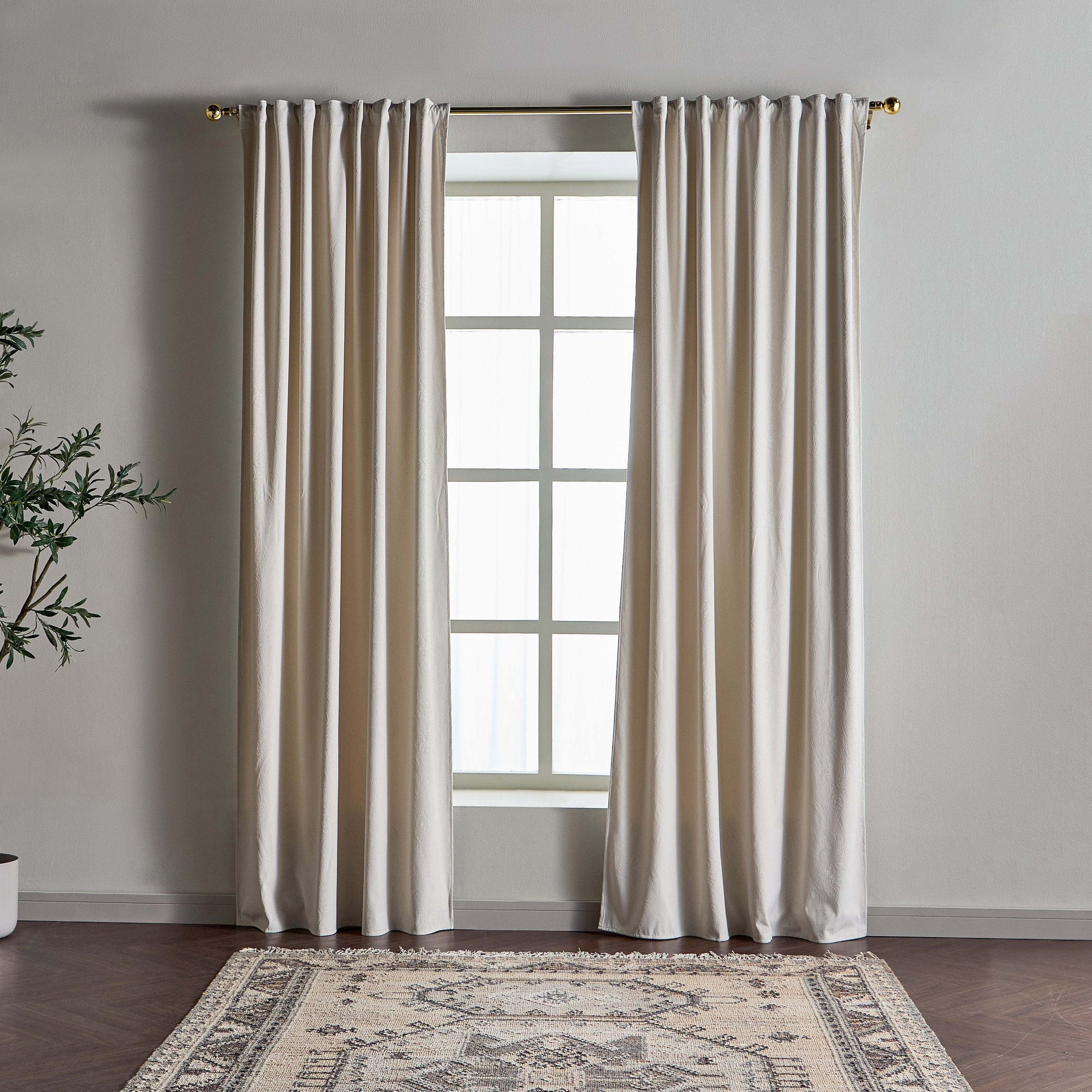 ستارة غرف معتمة قطعتين - إلينا - 135x320 سم-household-windows-curtains-image-1