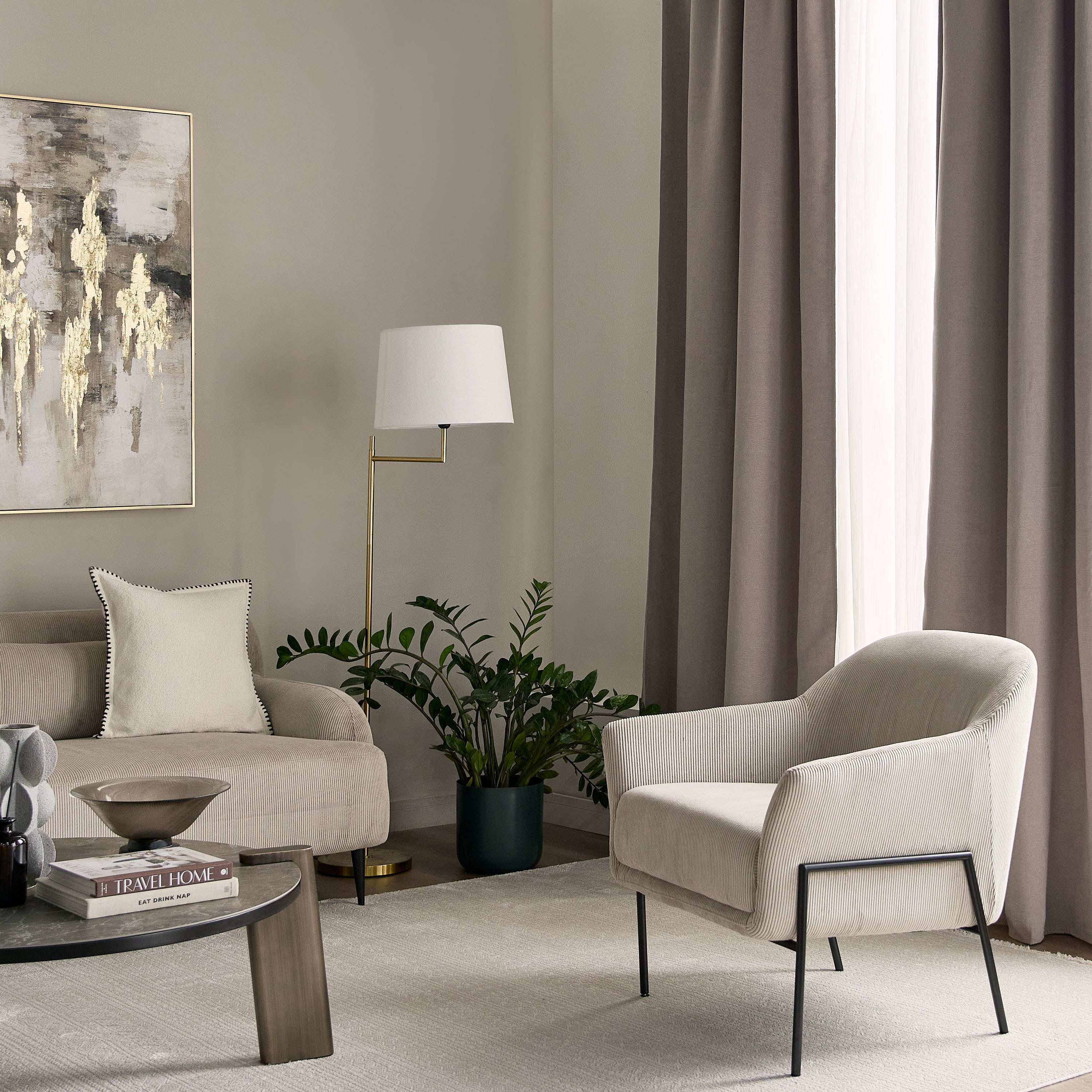 طقم ستائر تعتيم عدد 2 - كايلي - 135x300 سم-household-windows-curtains-image-6