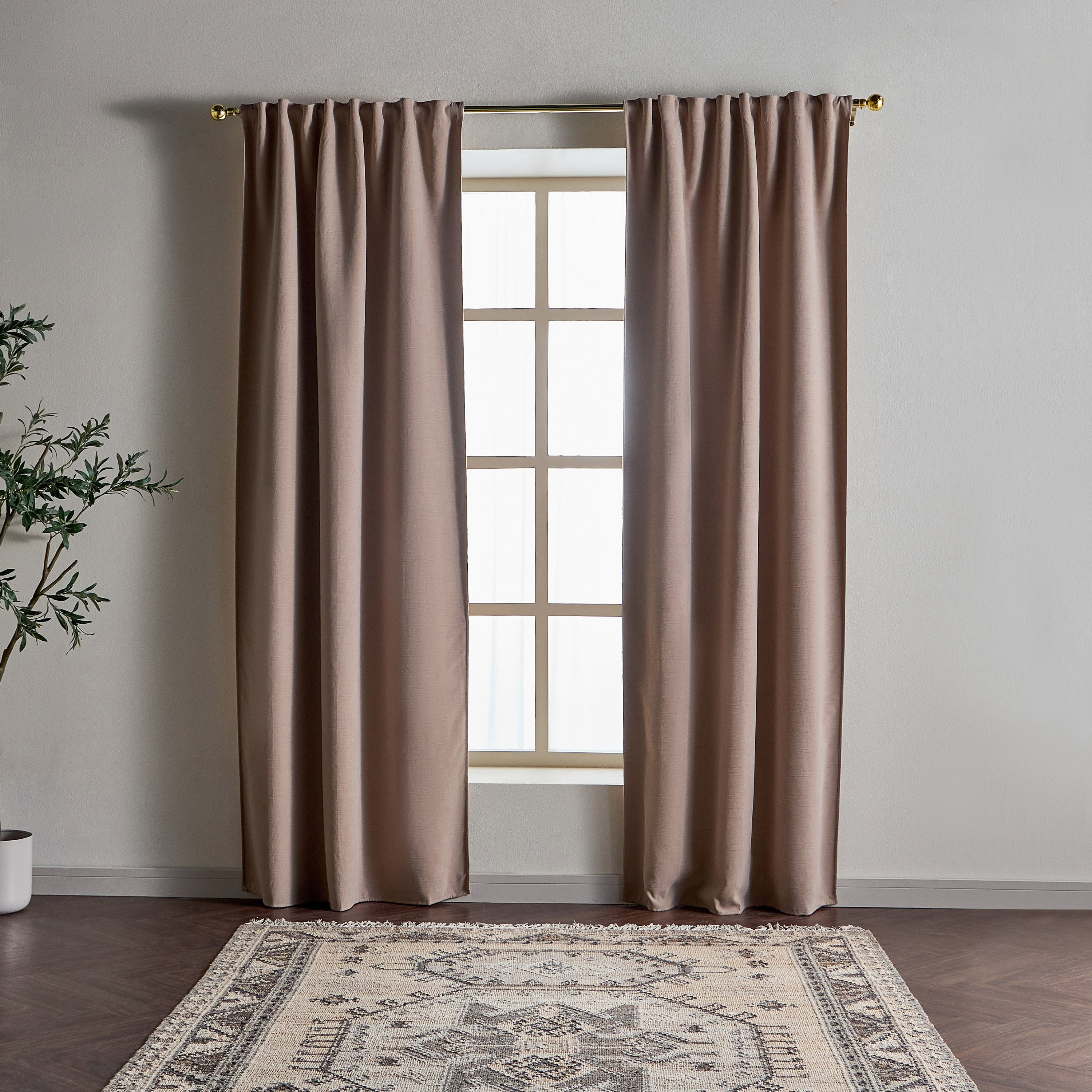 طقم ستائر تعتيم قطعتين - 135x320 سم - أدلي-household-windows-curtains-image-1