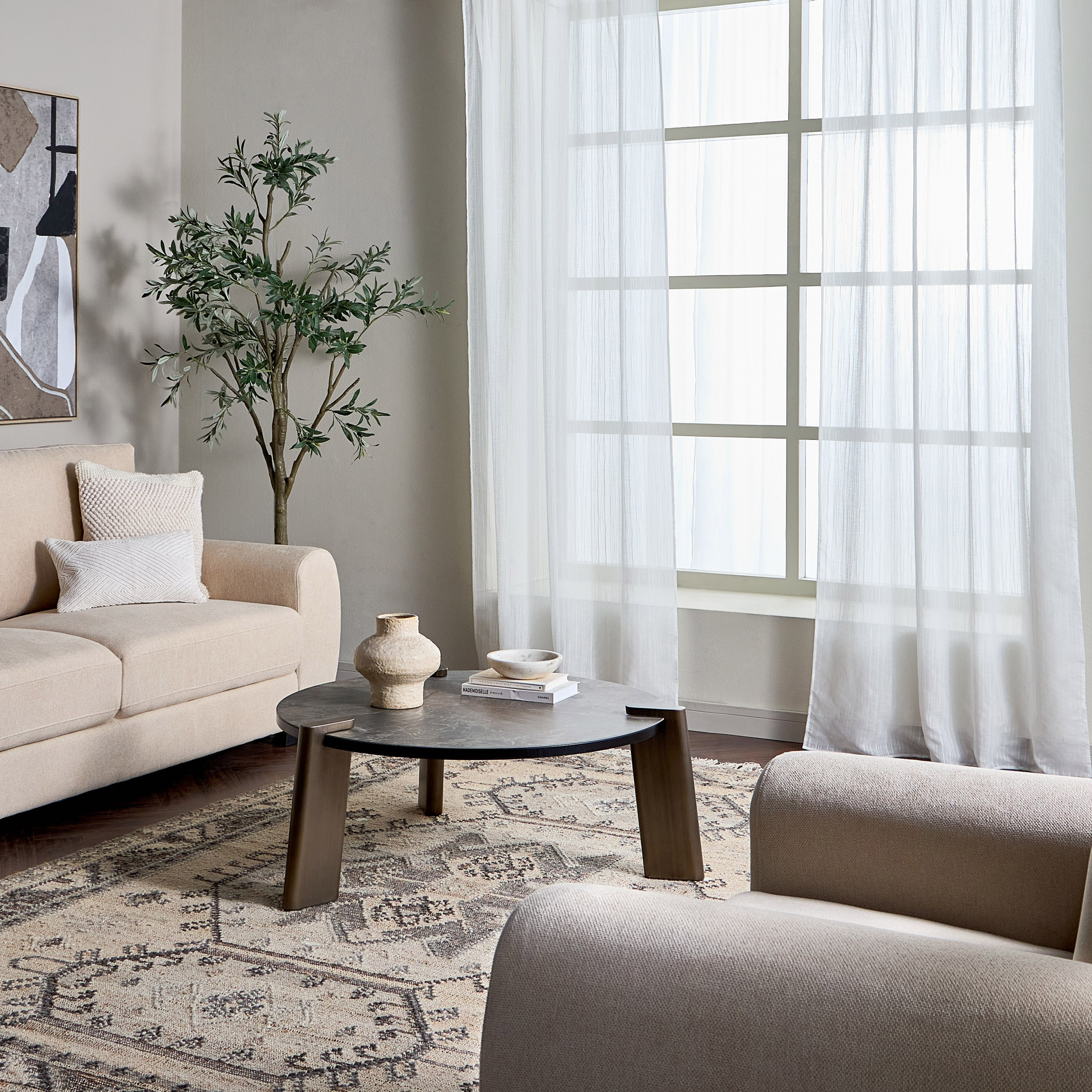 طقم ستائر شفافة قطعتين - كينّا - 135x320 سم-household-windows-curtains-image-5