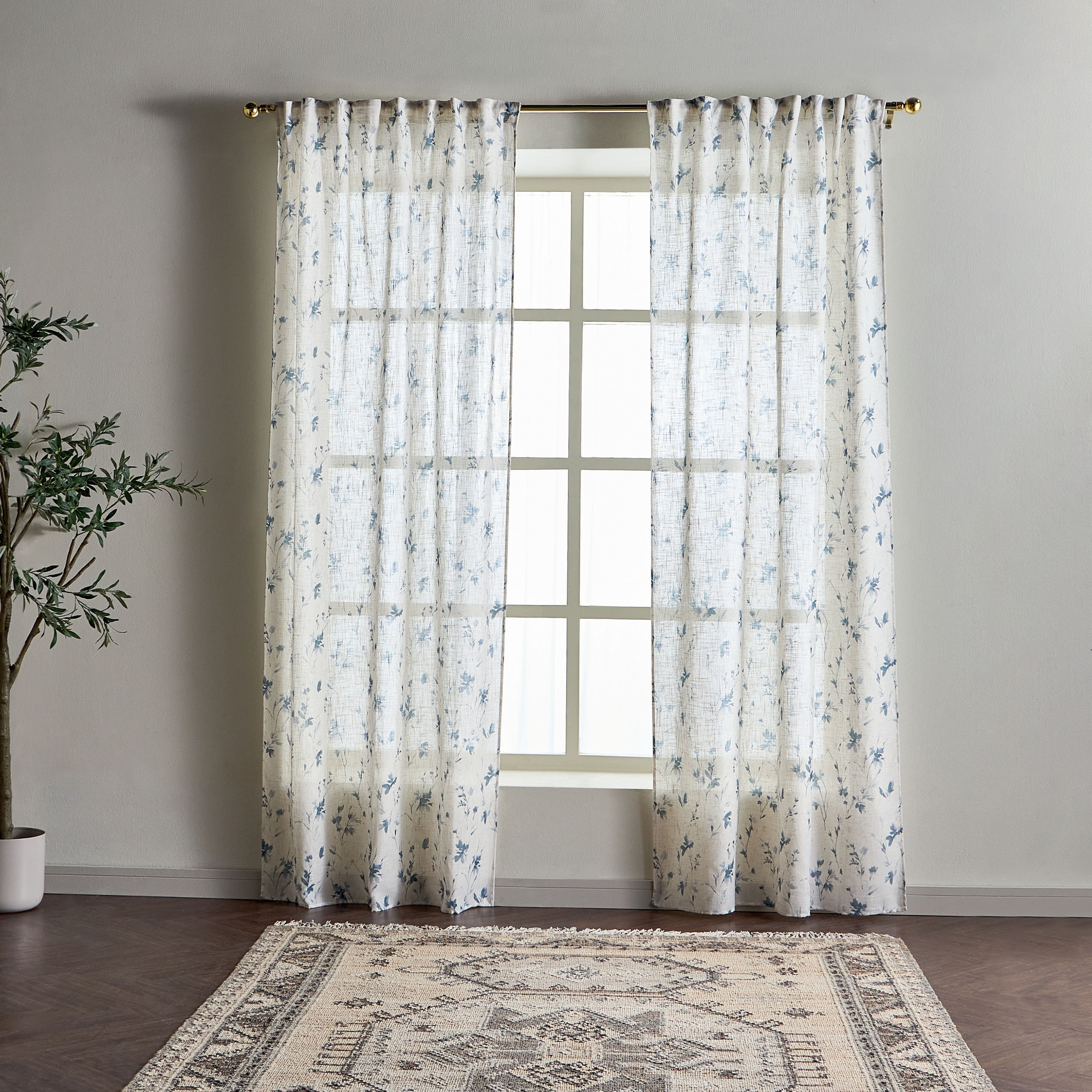 Ellie 2-Piece Sheer Curtain Set - 135x280 cm-household-windows-curtains-image-1