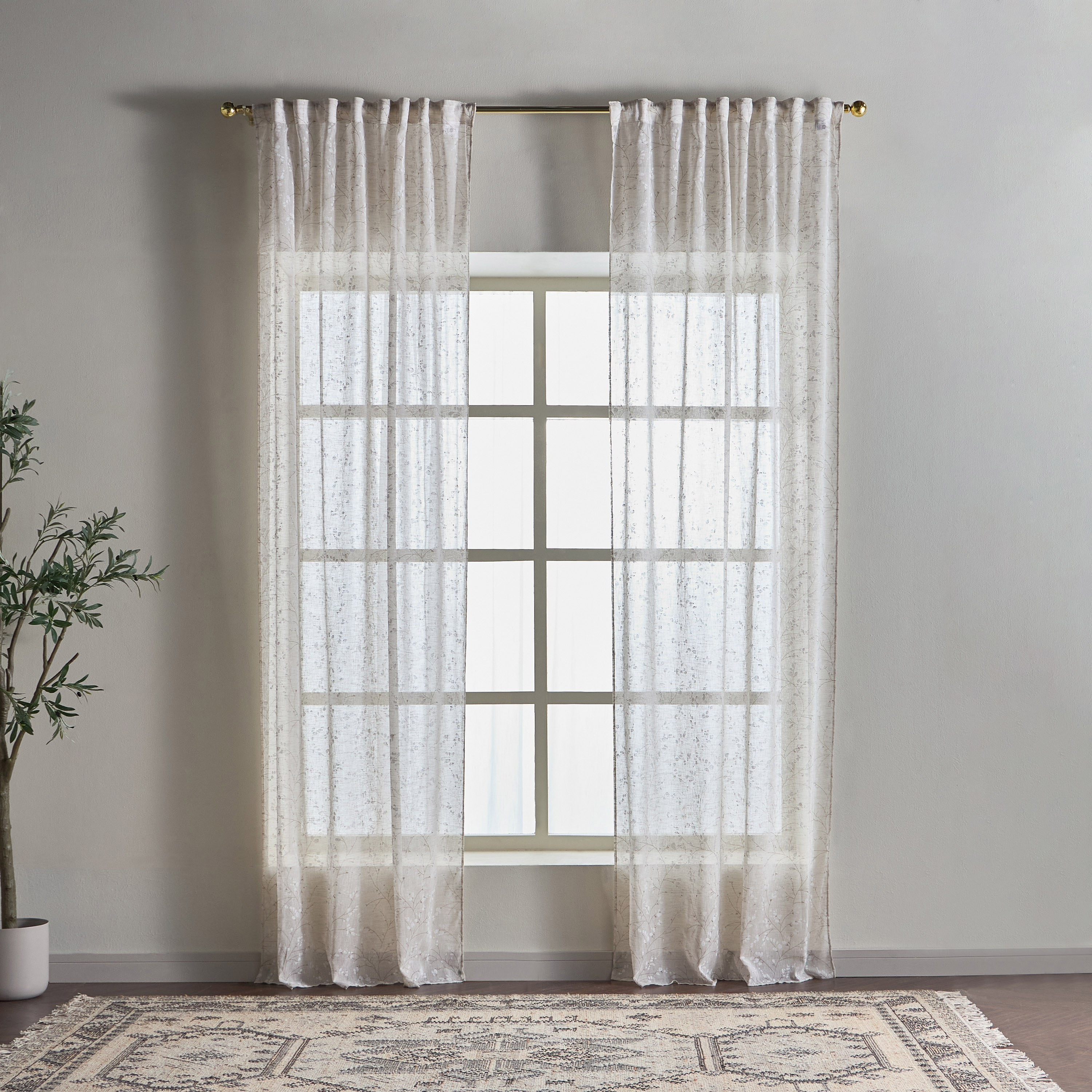 ستارة شفافة قطعتين - ليانا- 135x280 سم-household-windows-curtains-image-1