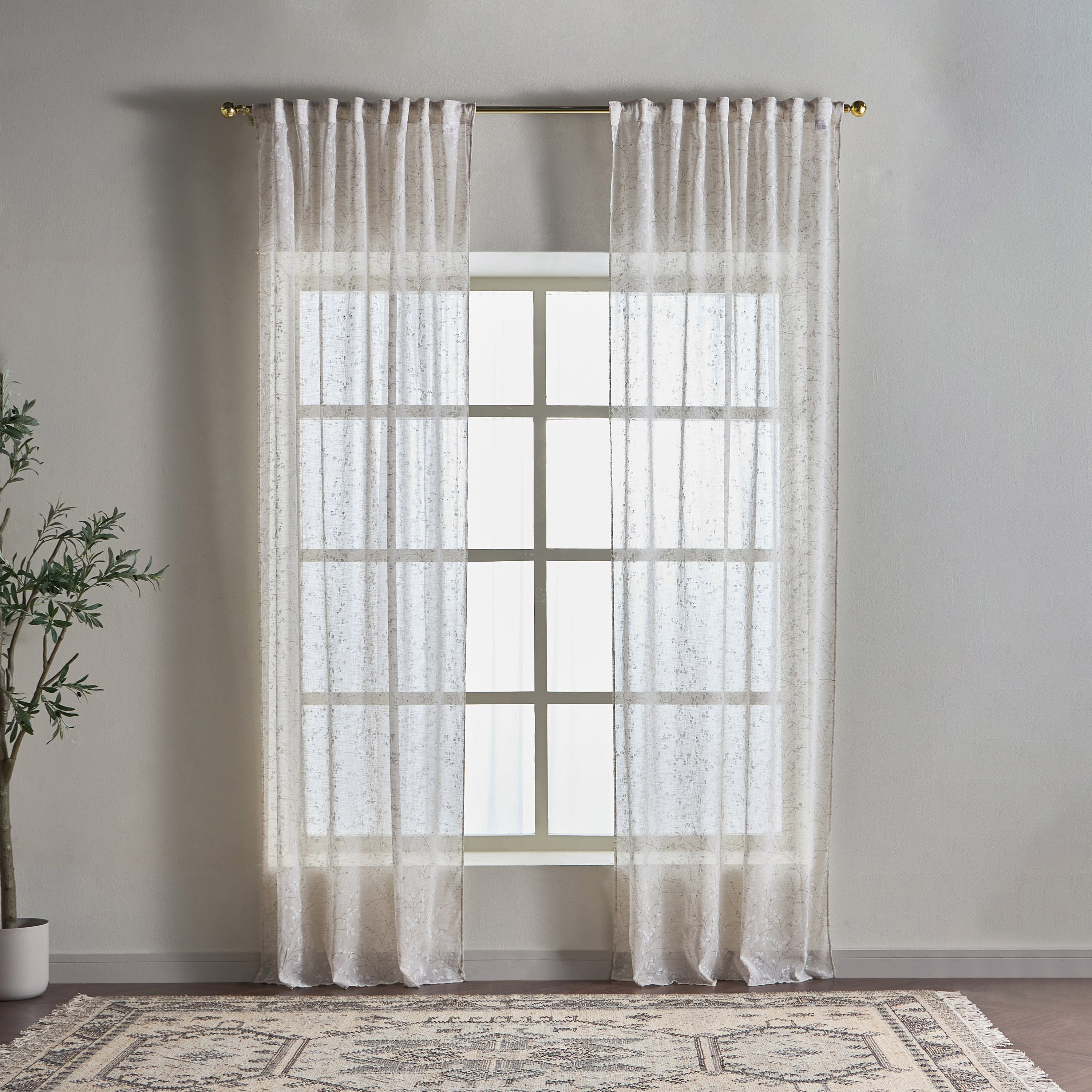 ستارة شفافة قطعتين - ليانا- 135x320 سم-household-windows-curtains-image-1