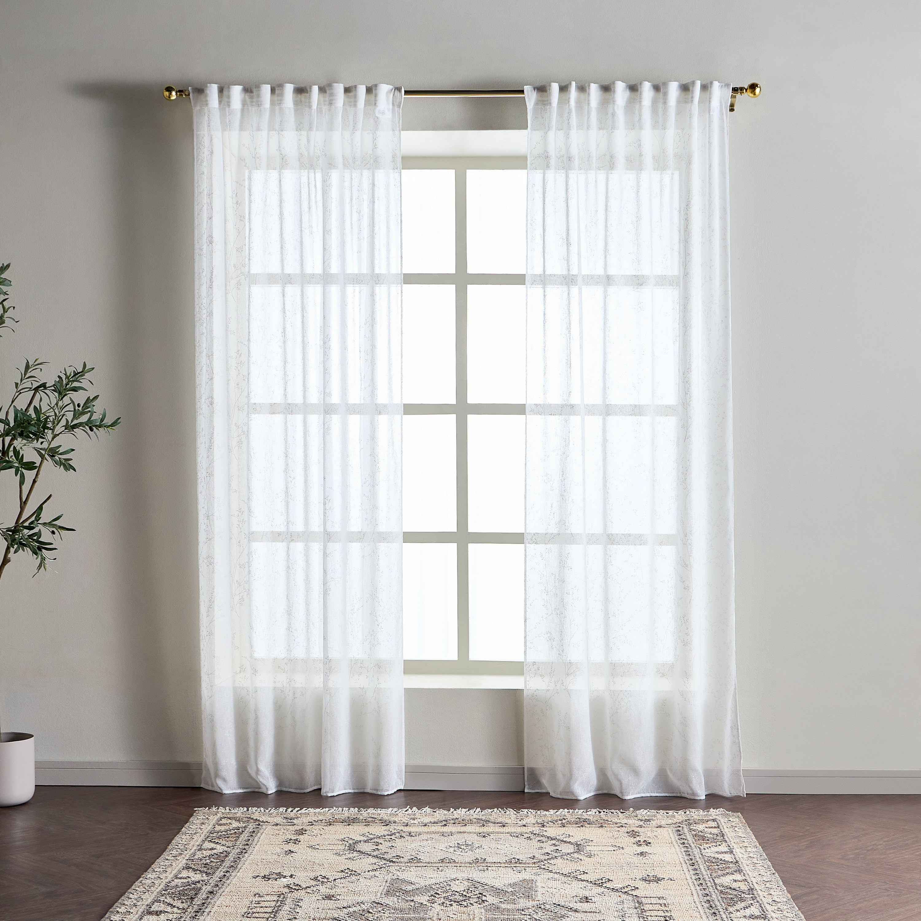 Livia 2-Piece Sheer Curtain Set - 135x280 cm-household-windows-curtains-image-1