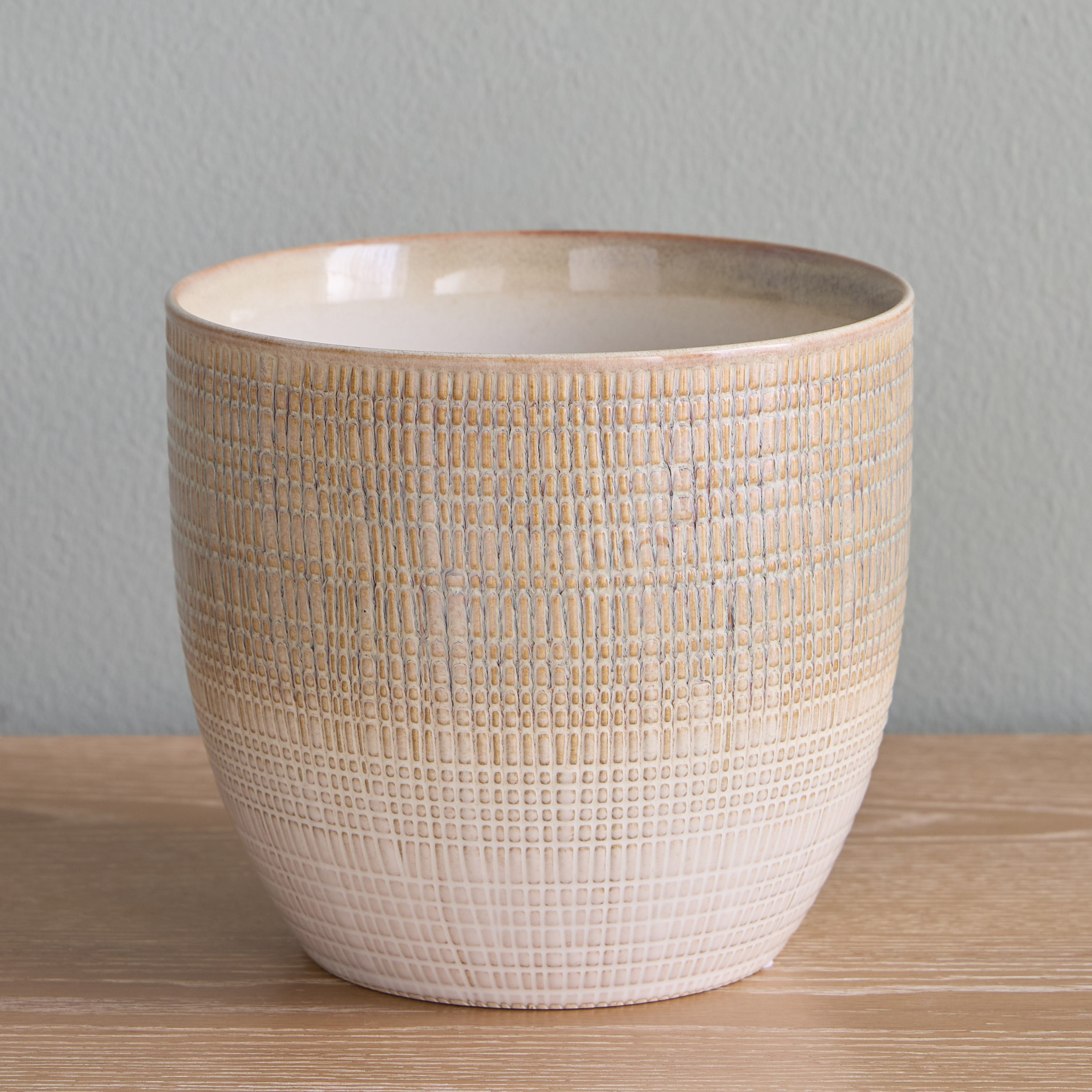 Raha Bailey Textured Ceramic Planter - 18 cm-household-gardenandoutdoor-potsandplanters-planters-image-2