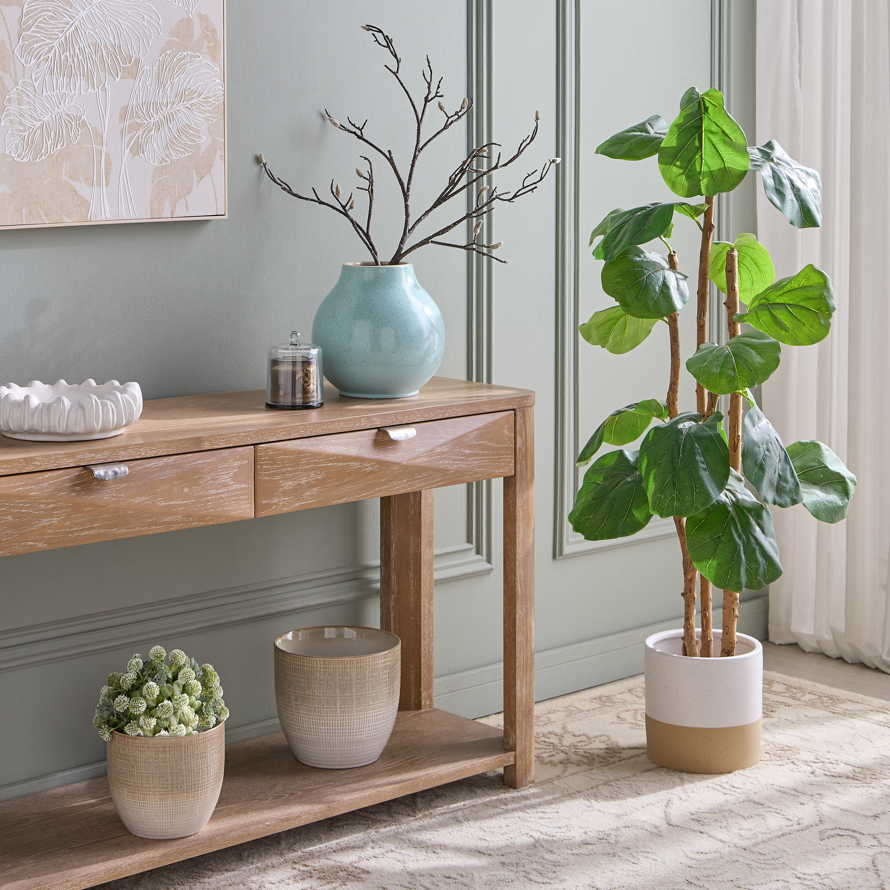 Raha Bailey Textured Ceramic Planter - 18 cm-household-gardenandoutdoor-potsandplanters-planters-image-4